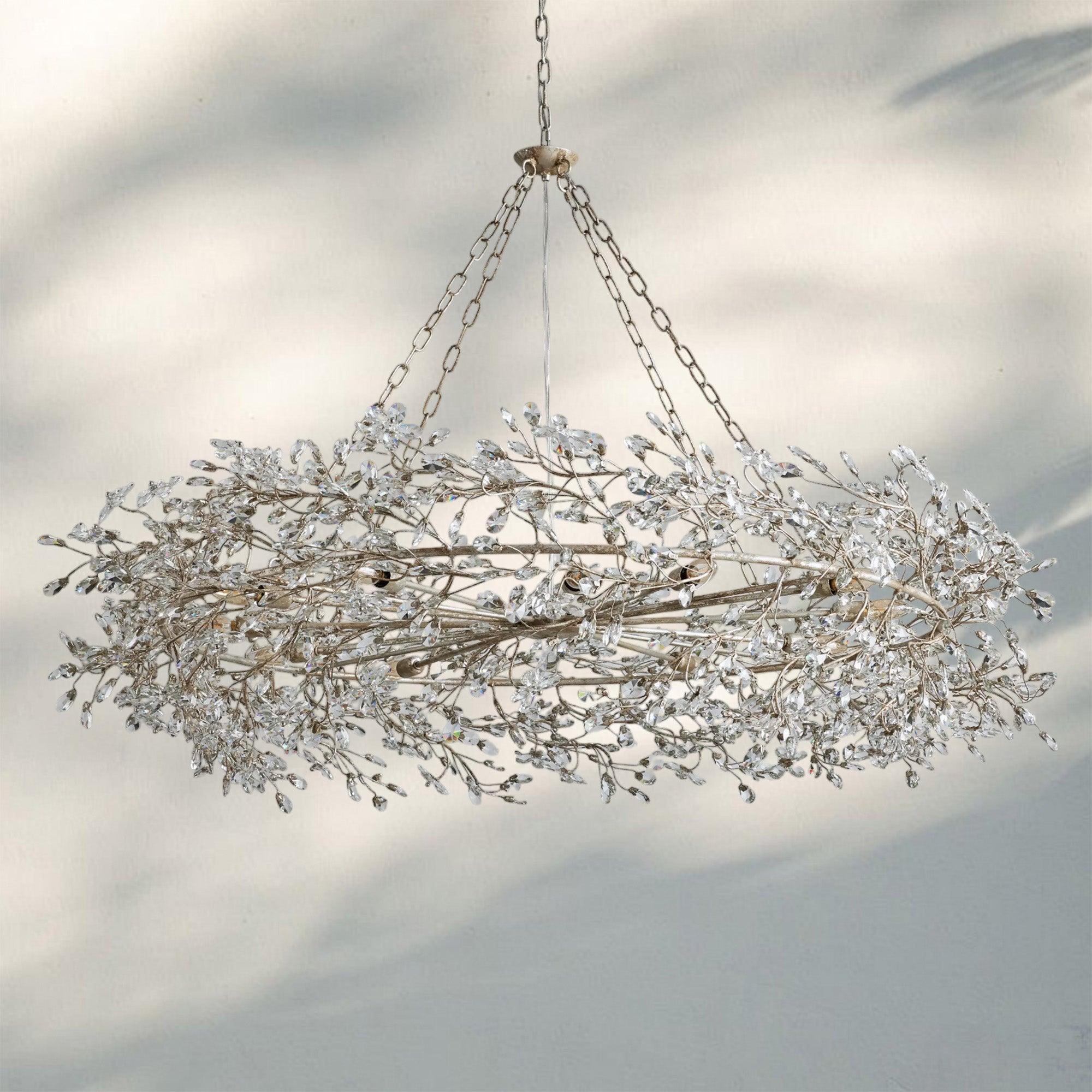 Fiore Crown Crystal Branch Chandelier 39" 48" 60“