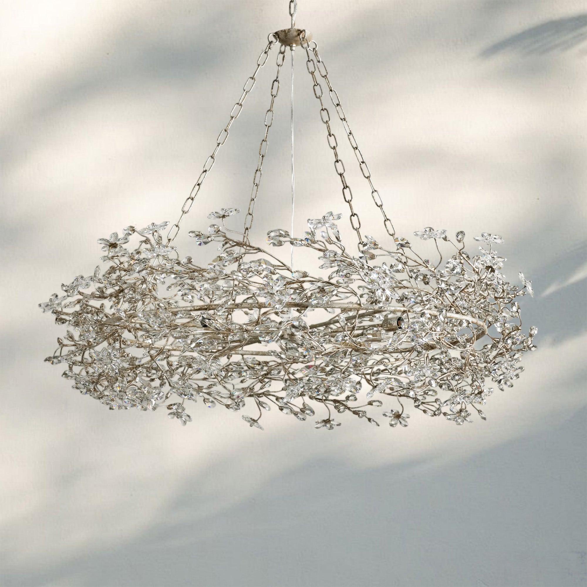 Fiore Crown Crystal Branch Chandelier 39" 48" 60“