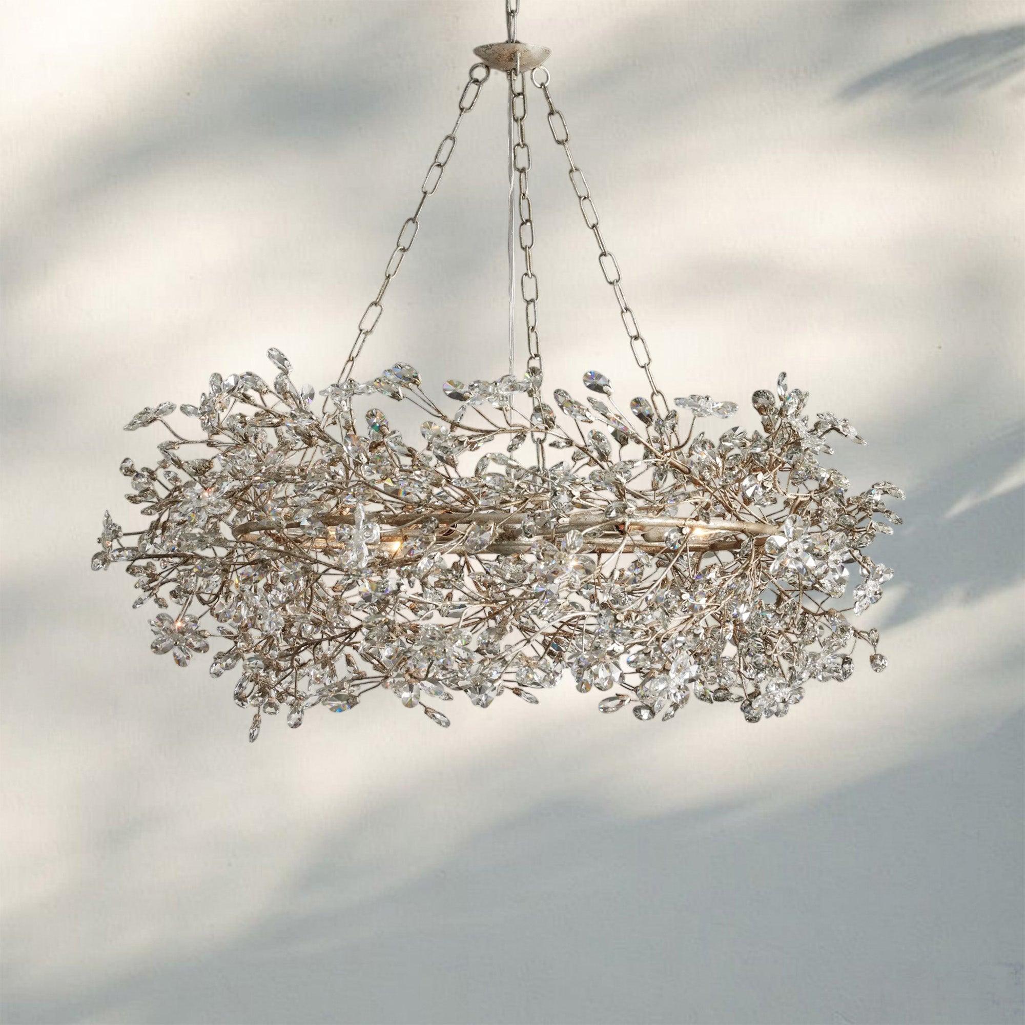 Fiore Crown Crystal Branch Chandelier 39" 48" 60“