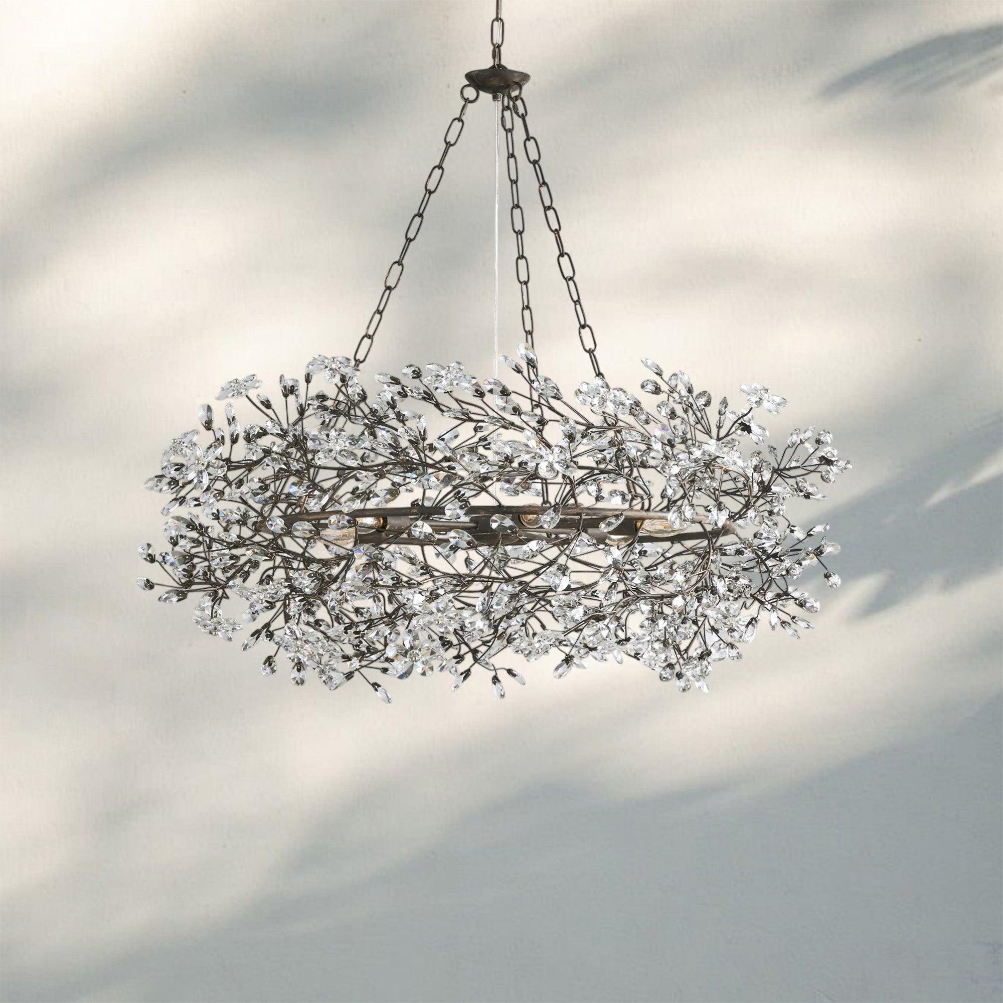 Fiore Crown Crystal Branch Chandelier 39" 48" 60“