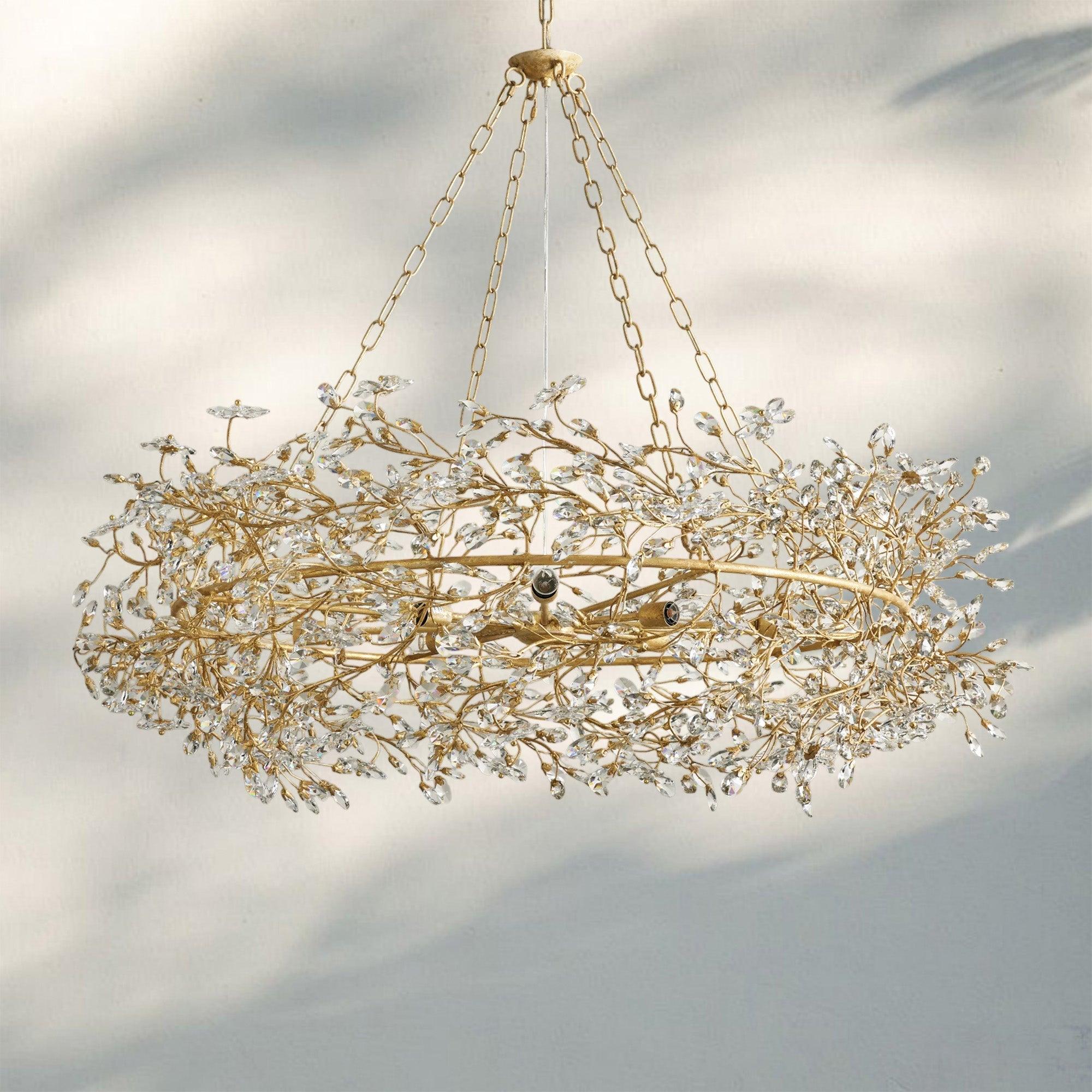 Fiore Crown Crystal Branch Chandelier 39" 48" 60“