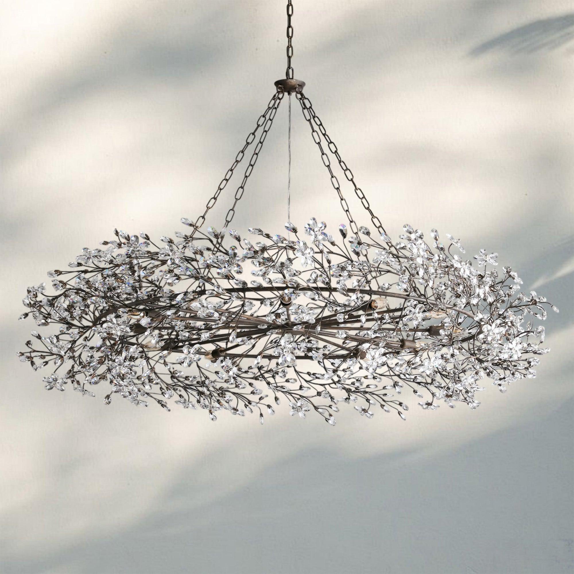 Fiore Crown Crystal Branch Chandelier 39" 48" 60“