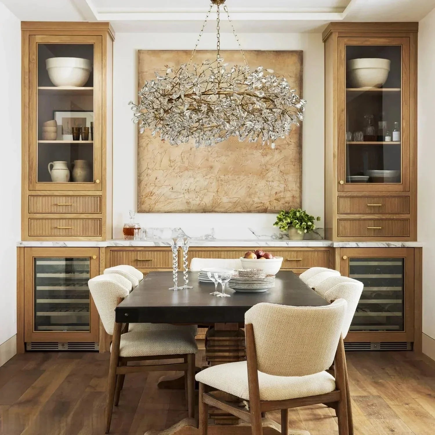 Fiore Crown Crystal Branch Chandelier 39" 48" 60“