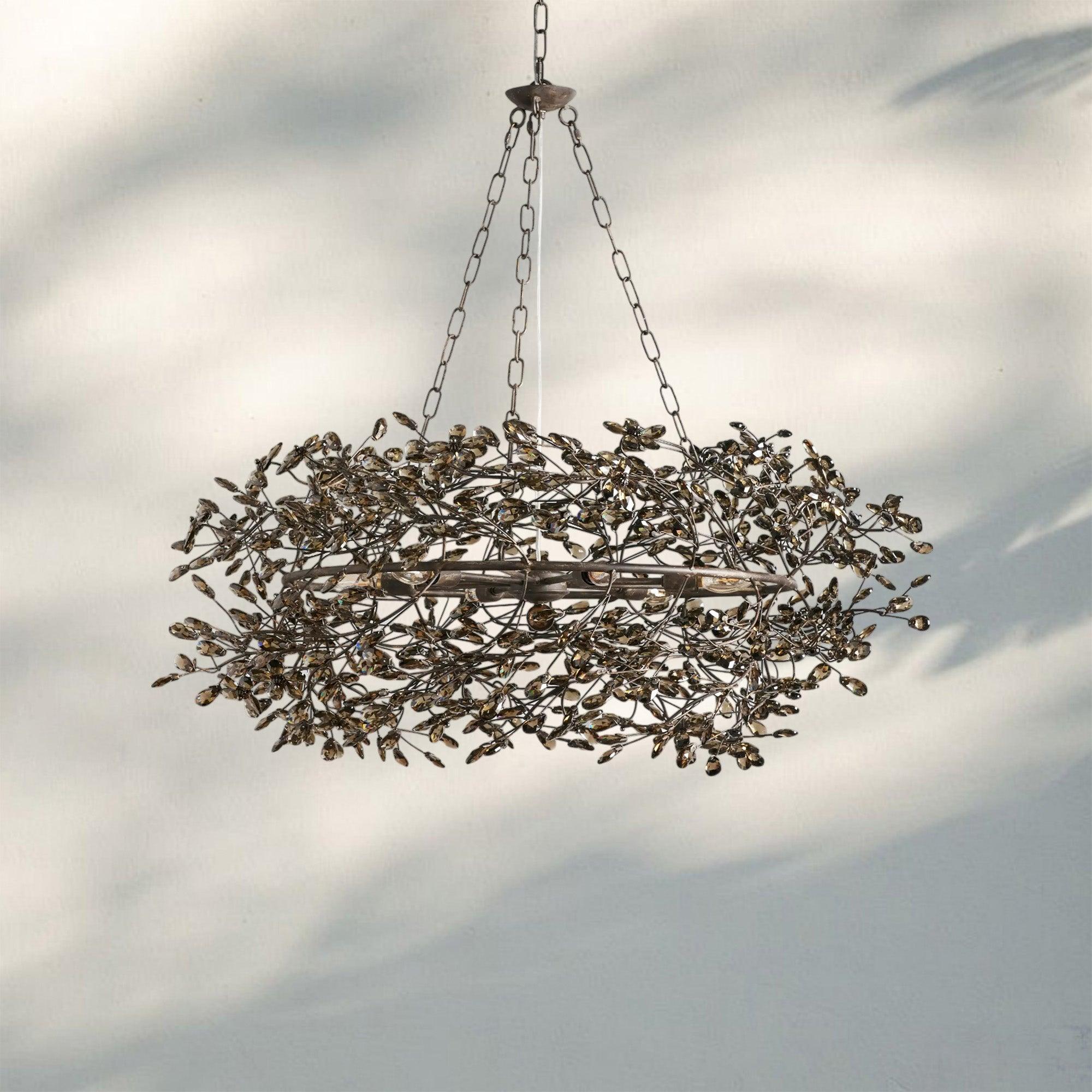 Fiore Crown Crystal Branch Chandelier 39" 48" 60“