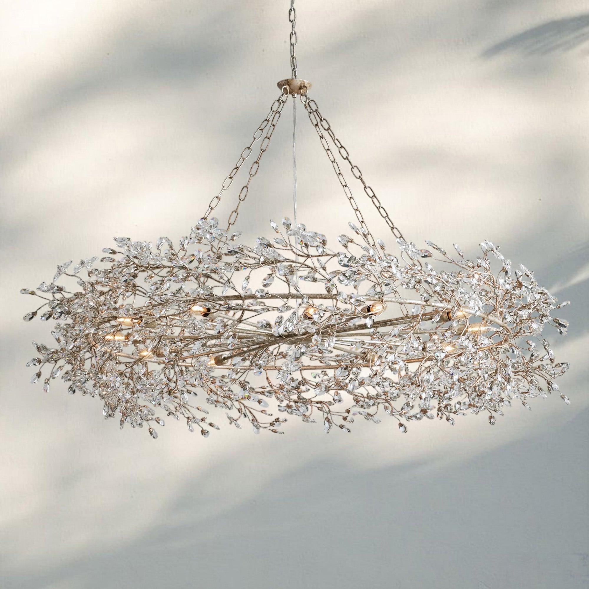 Fiore Crown Crystal Branch Chandelier 39" 48" 60“