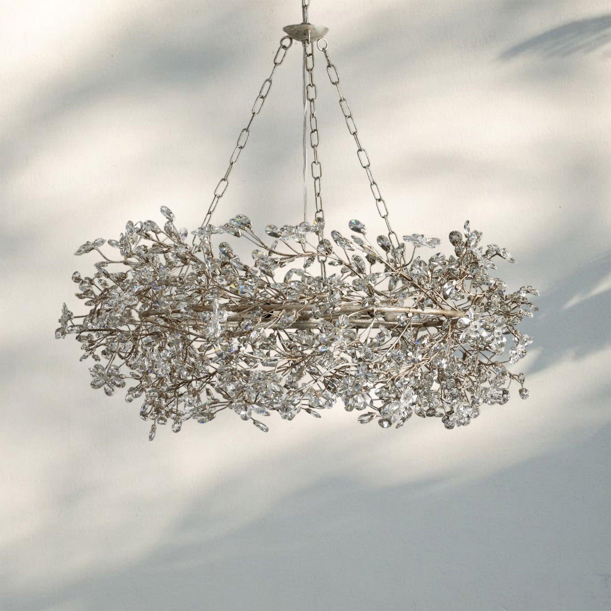 Fiore Crown Crystal Branch Chandelier 39" 48" 60“