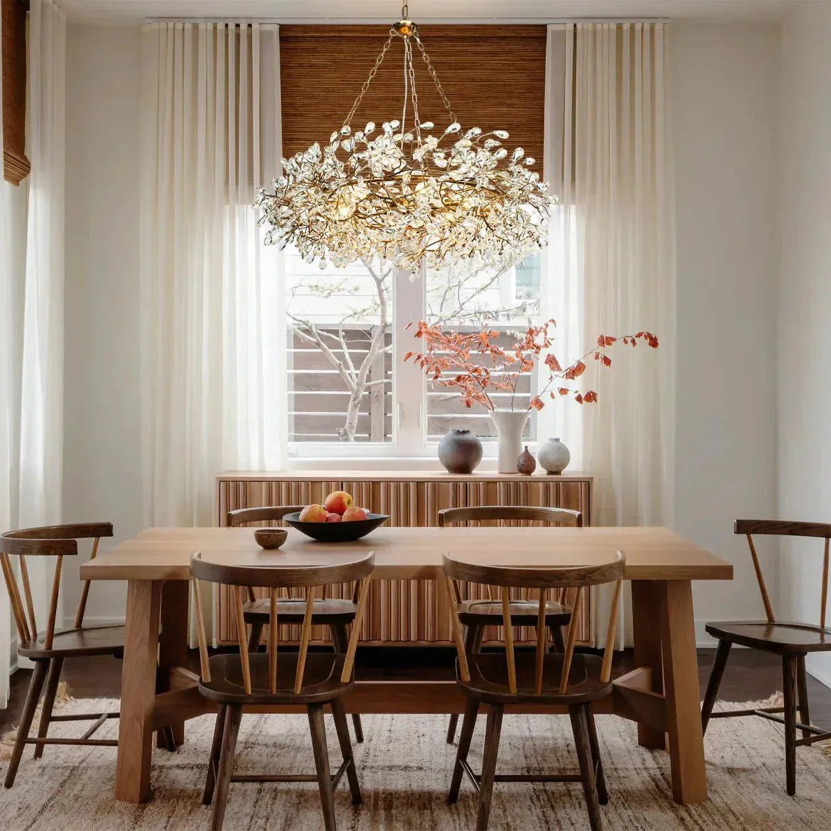 Fiore Crown Crystal Branch Chandelier 39" 48" 60“