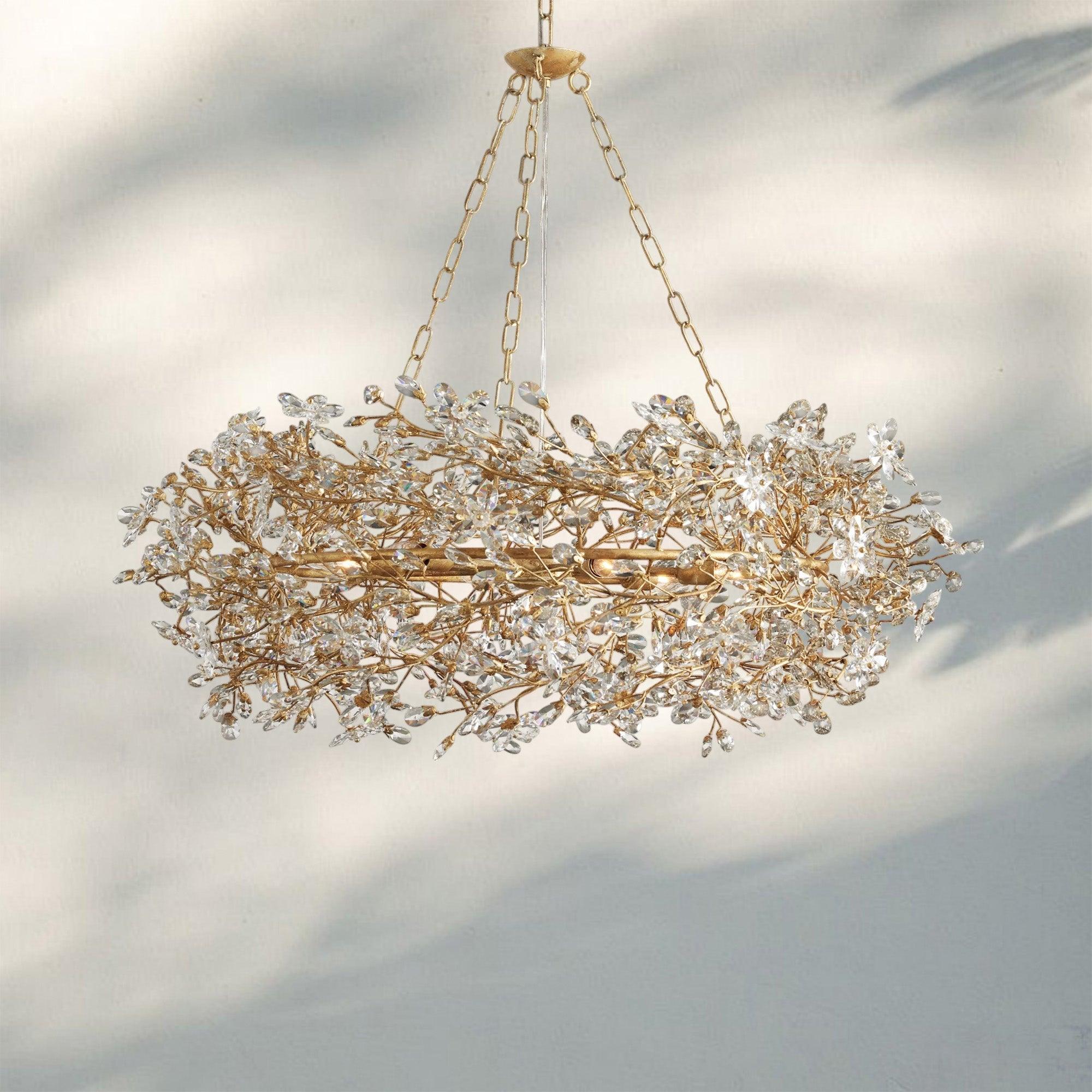 Fiore Crown Crystal Branch Chandelier 39" 48" 60“