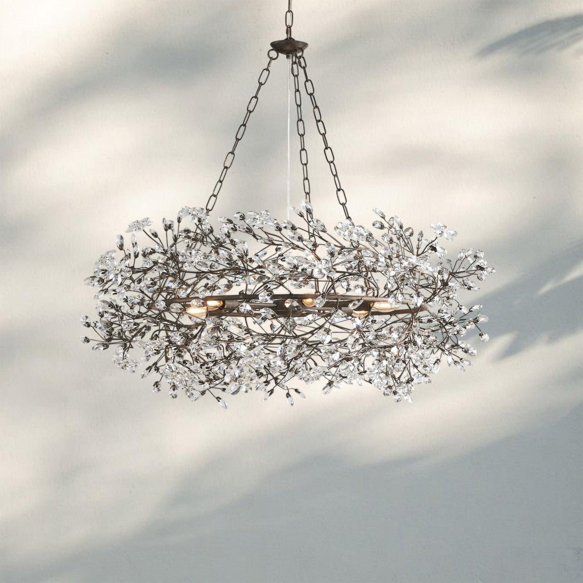 Fiore Crown Crystal Branch Chandelier 39" 48" 60“
