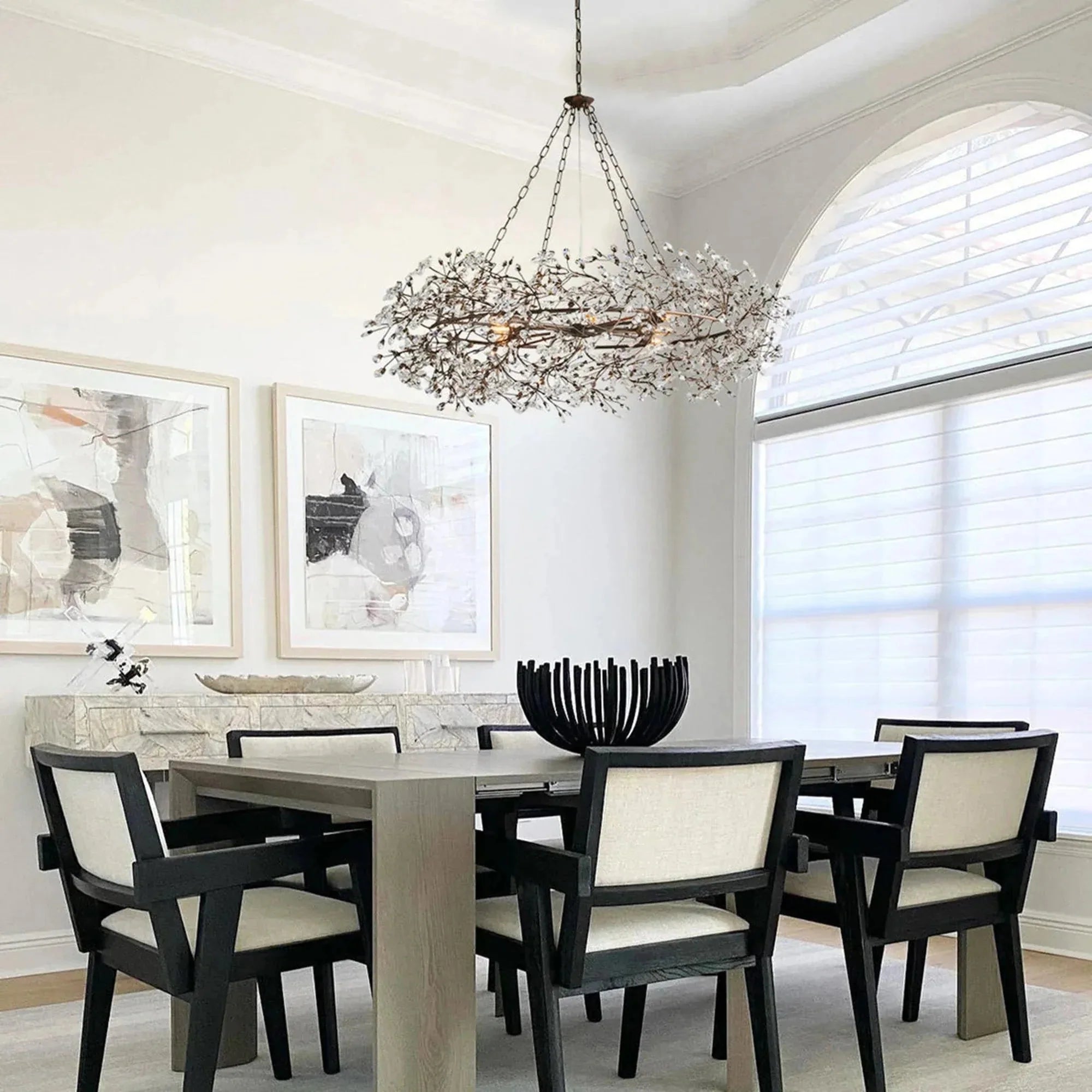 Fiore Crown Crystal Branch Chandelier 39" 48" 60“