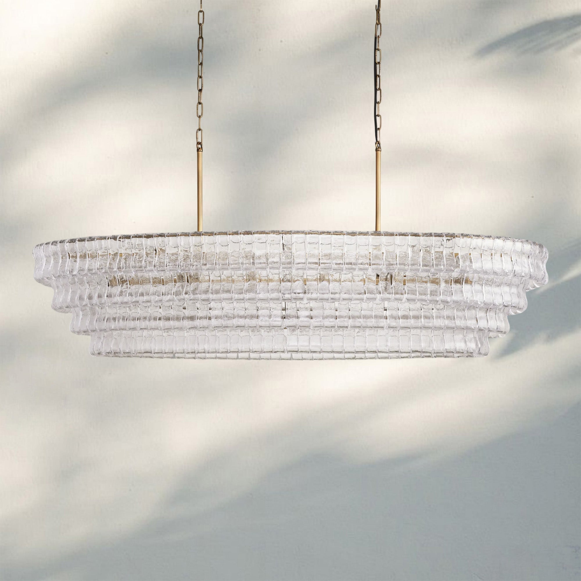 Frosted Oval Glass Chandelier