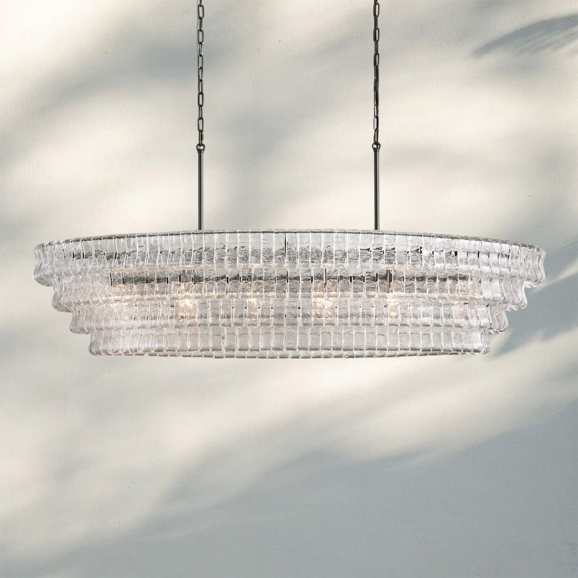 Frosted Oval Glass Chandelier