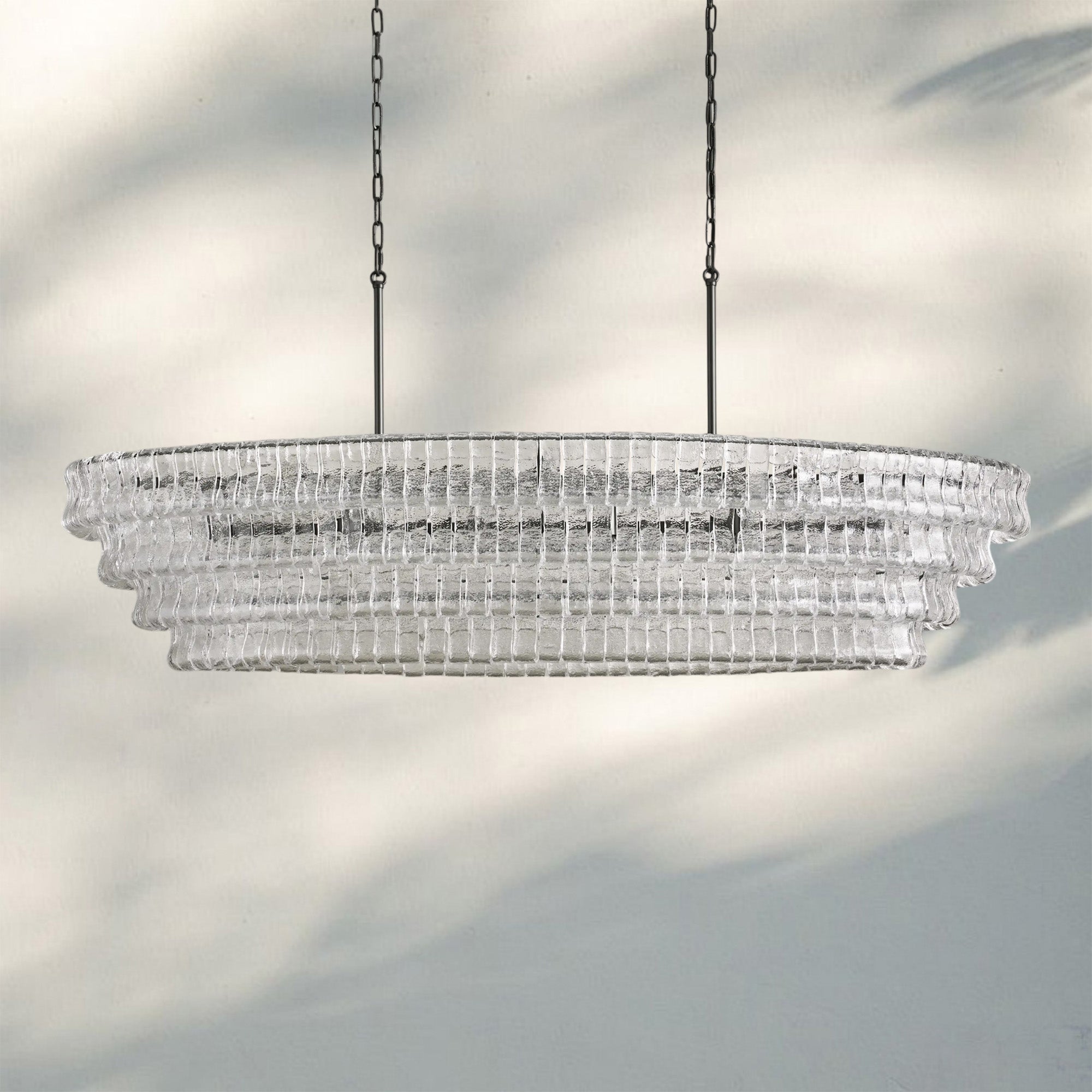Frosted Oval Glass Chandelier