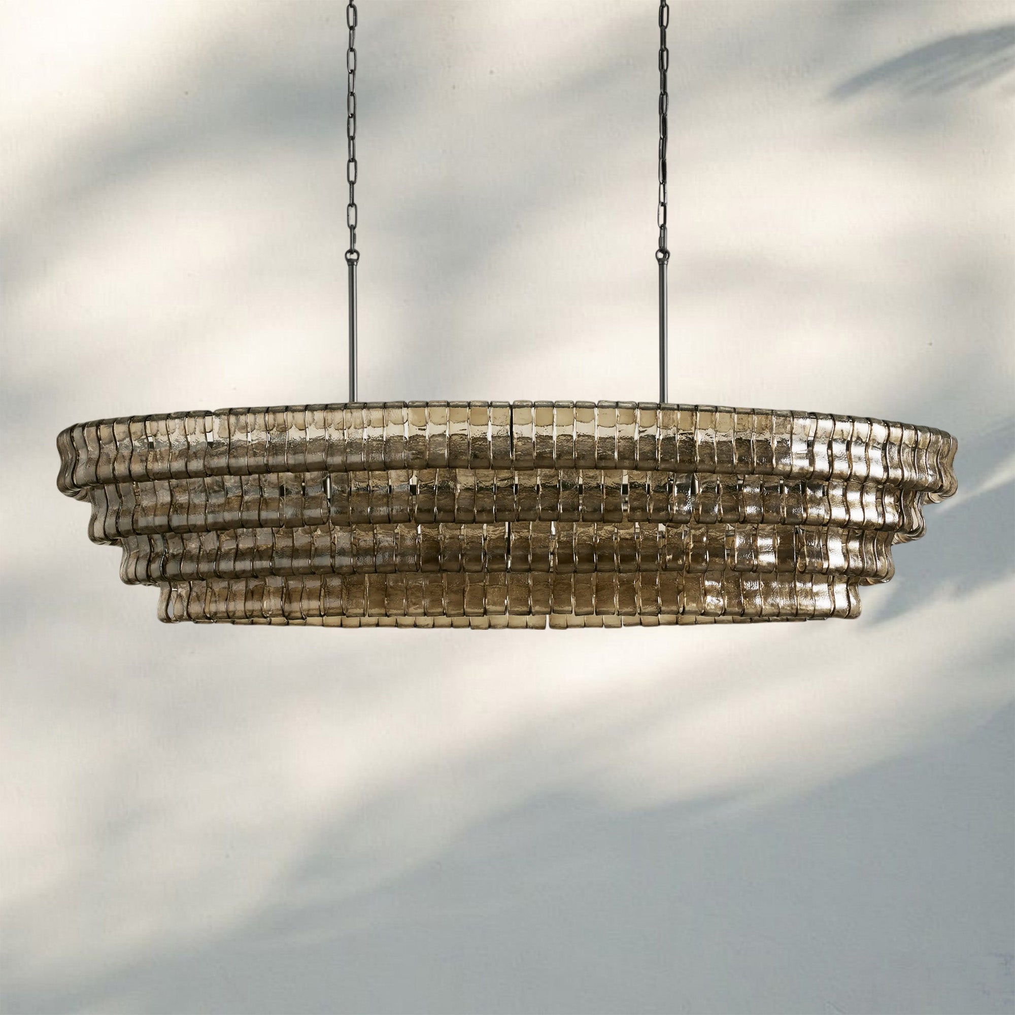 Frosted Oval Glass Chandelier