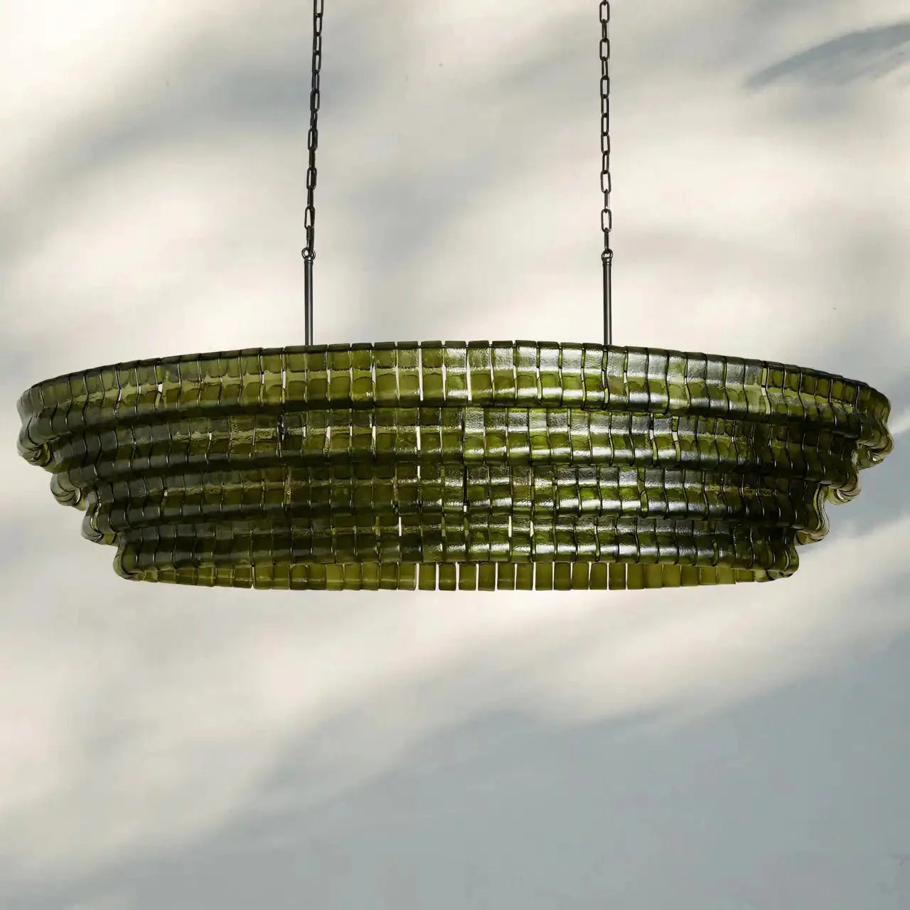 Frosted Oval Glass Chandelier