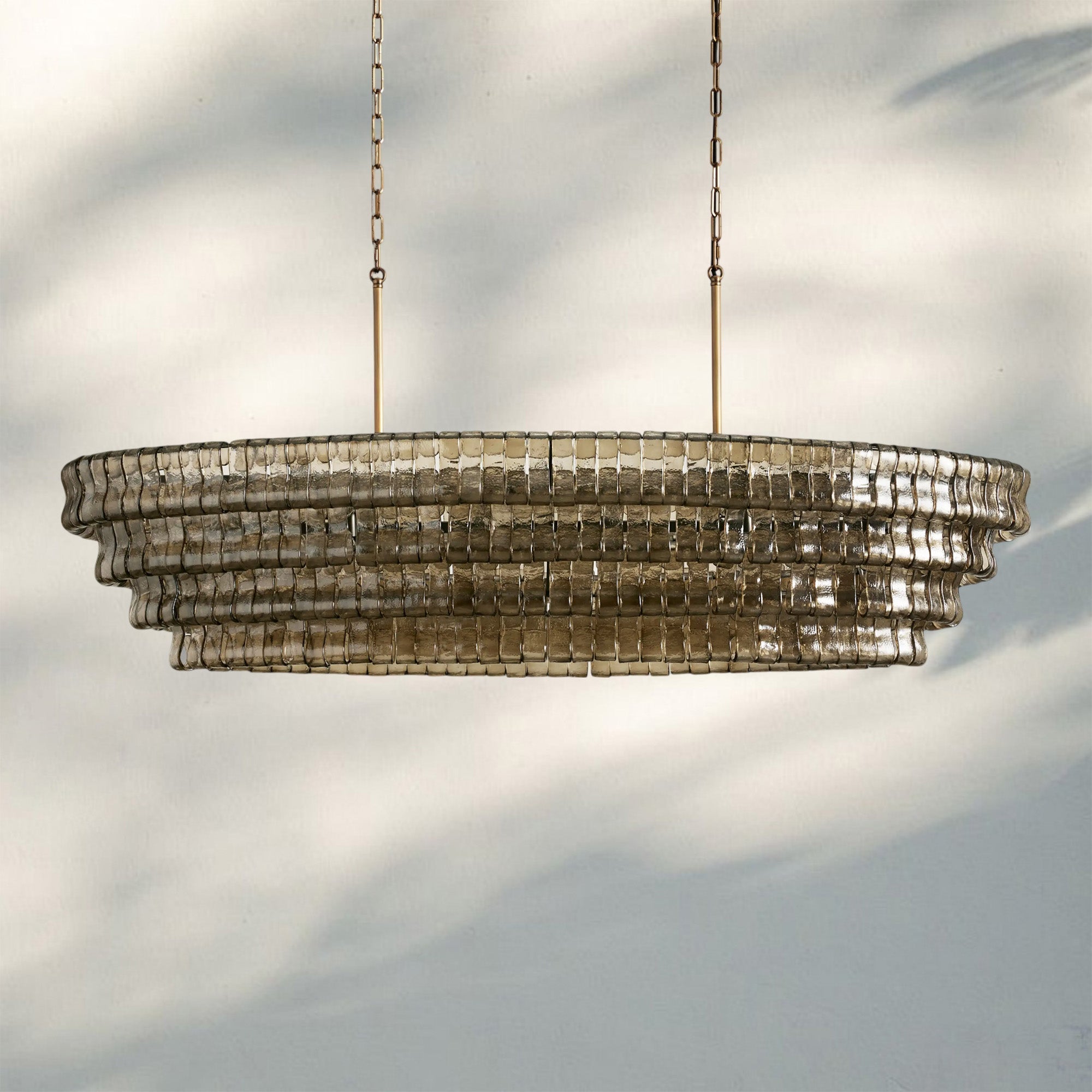 Frosted Oval Glass Chandelier