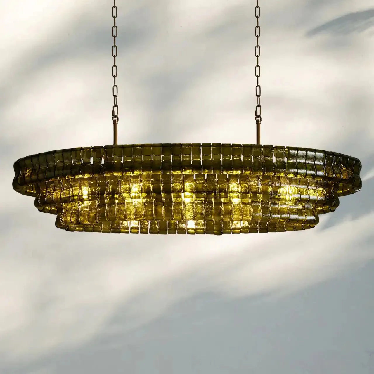 Frosted Oval Glass Chandelier