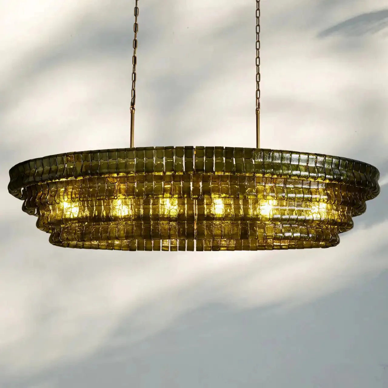 Frosted Oval Glass Chandelier