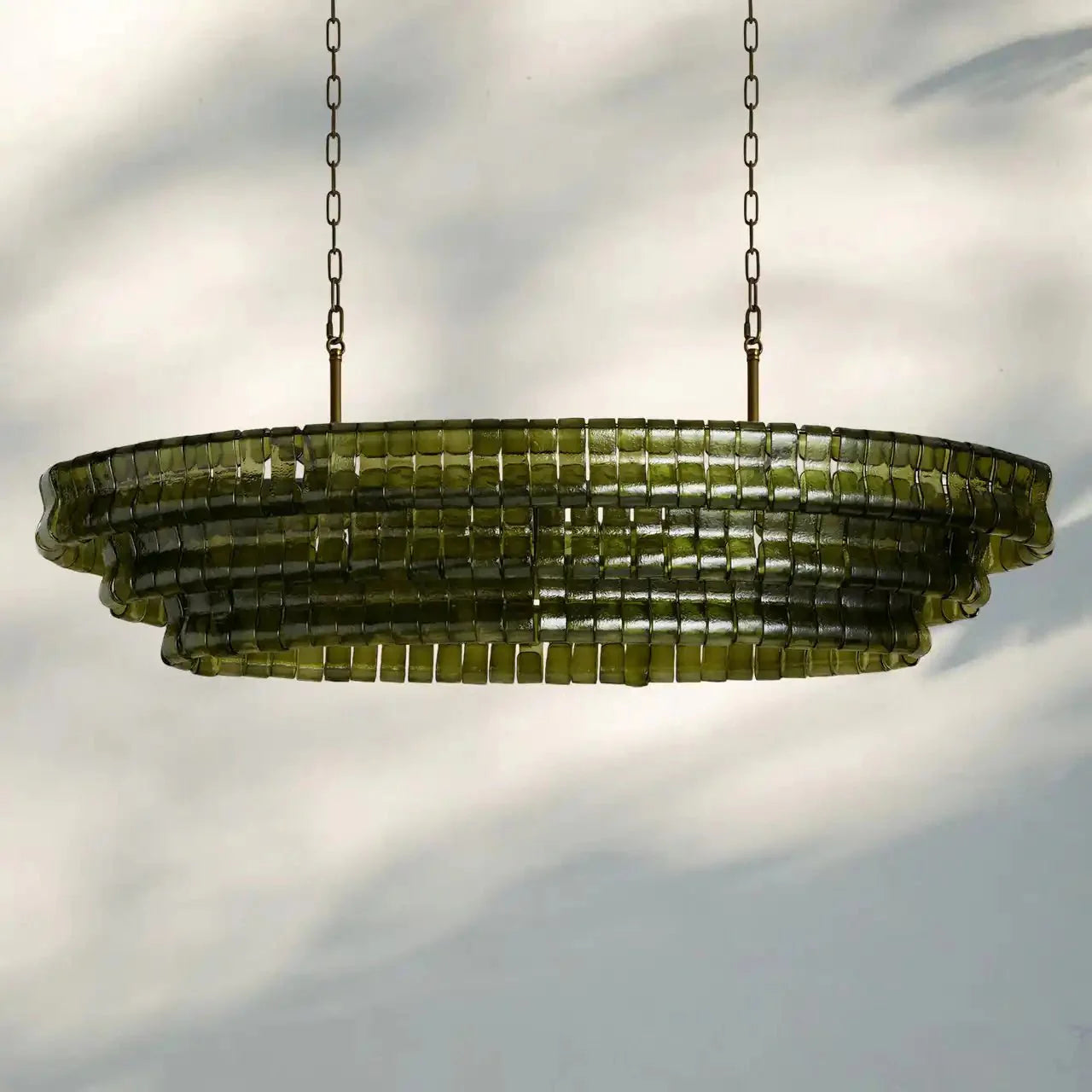 Frosted Oval Glass Chandelier