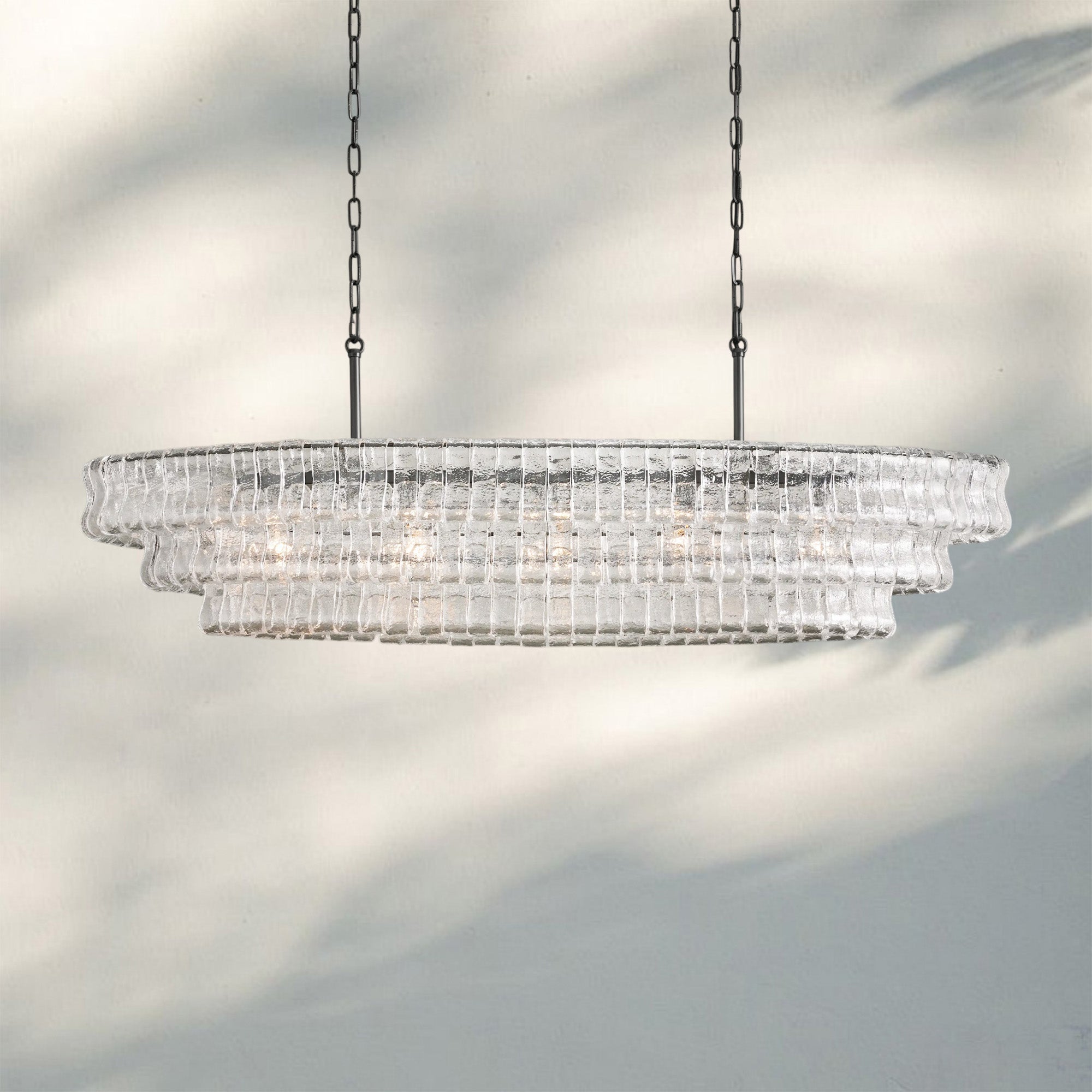 Frosted Oval Glass Chandelier