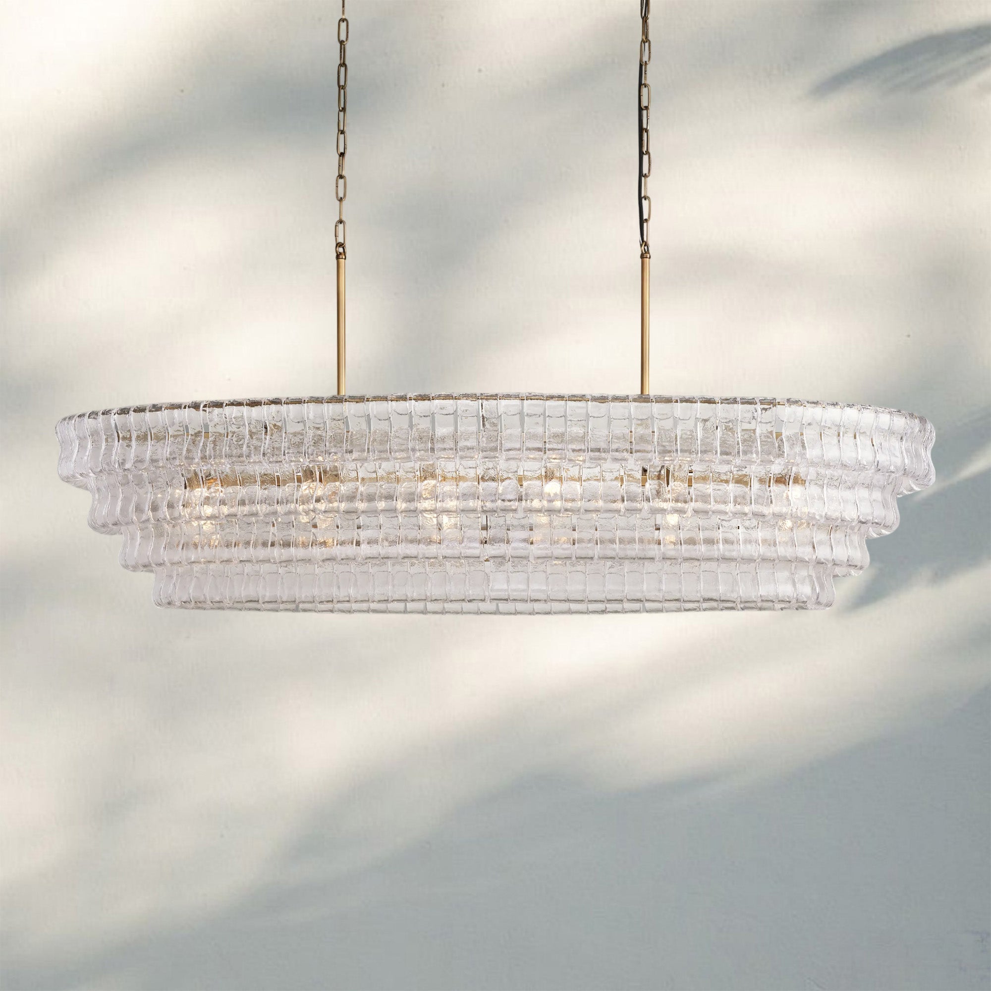 Frosted Oval Glass Chandelier