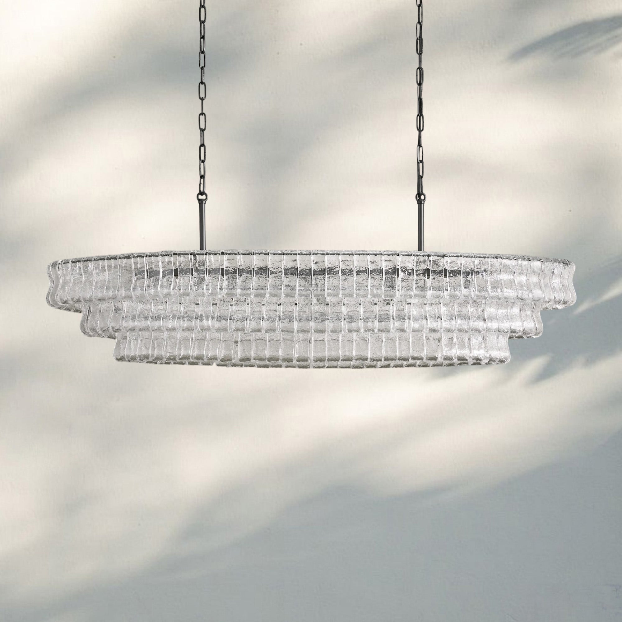 Frosted Oval Glass Chandelier