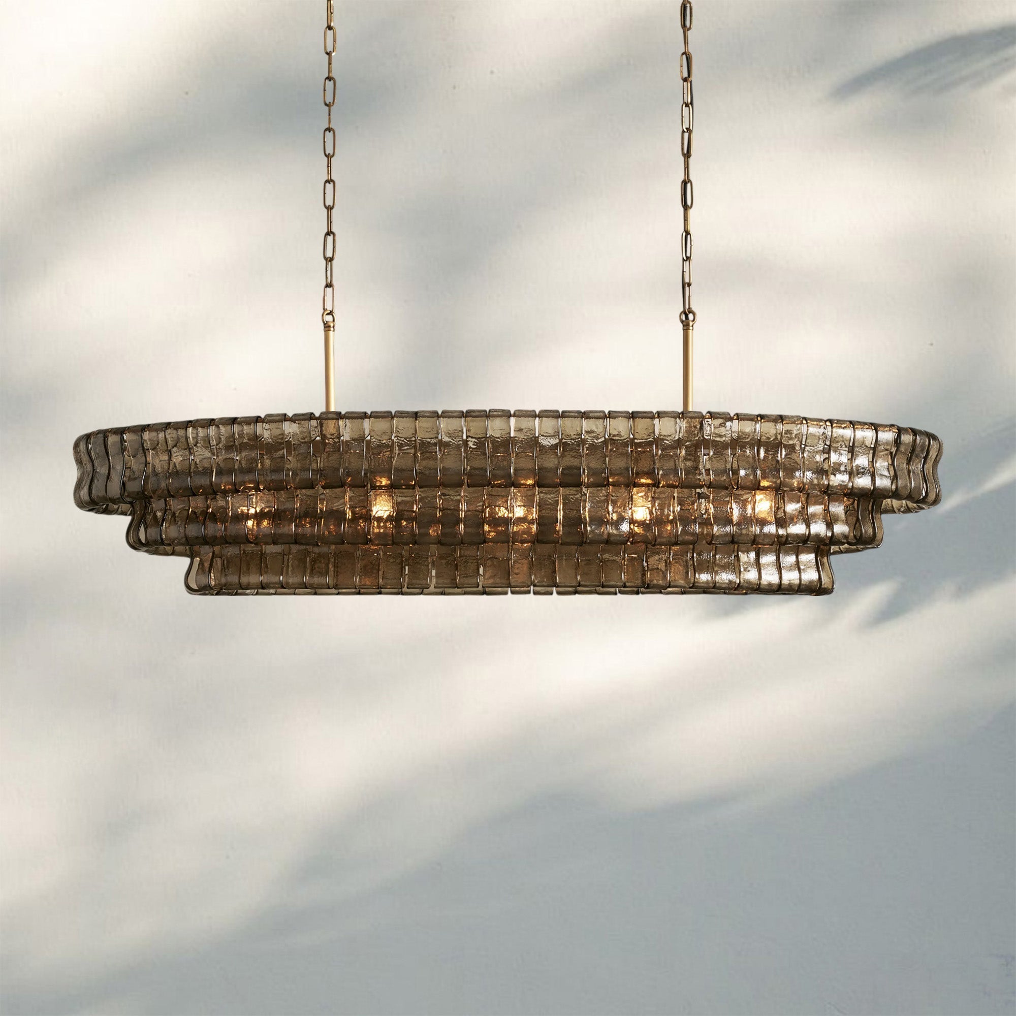 Frosted Oval Glass Chandelier