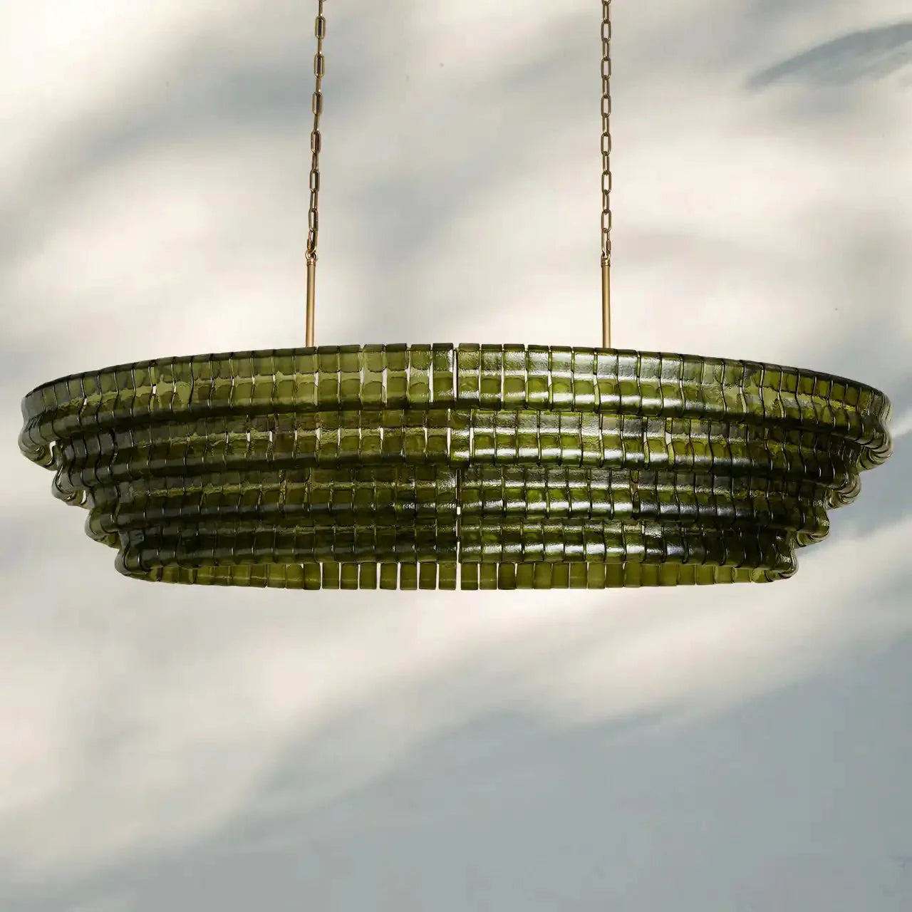 Frosted Oval Glass Chandelier