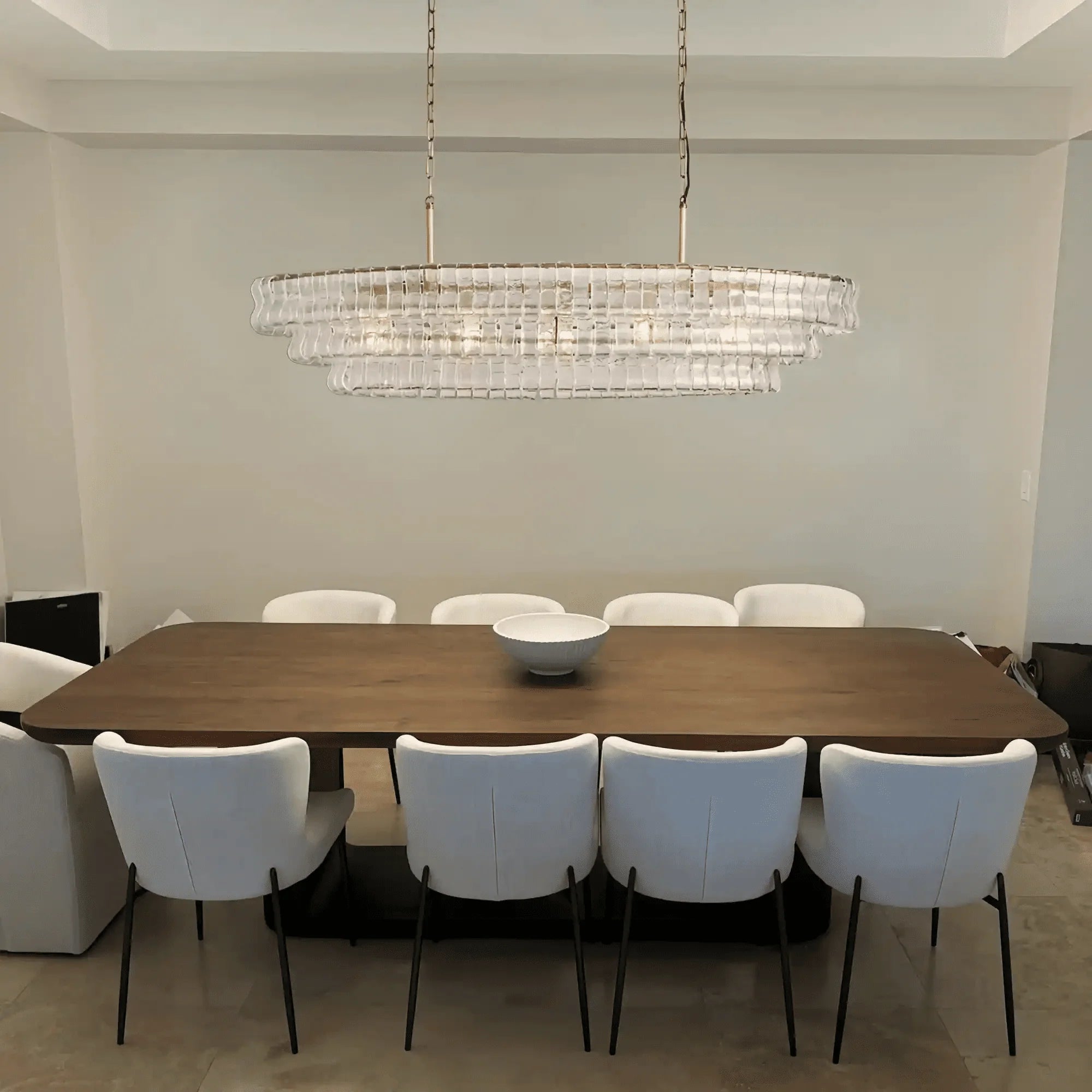 Frosted Oval Glass Chandelier