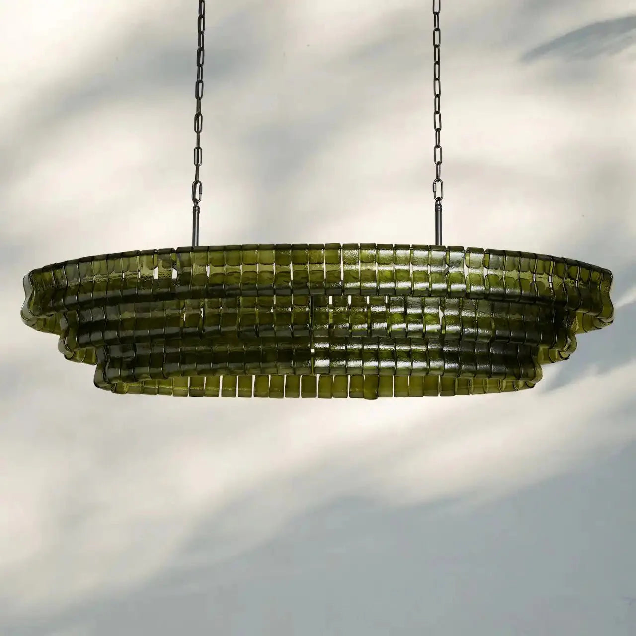 Frosted Oval Glass Chandelier