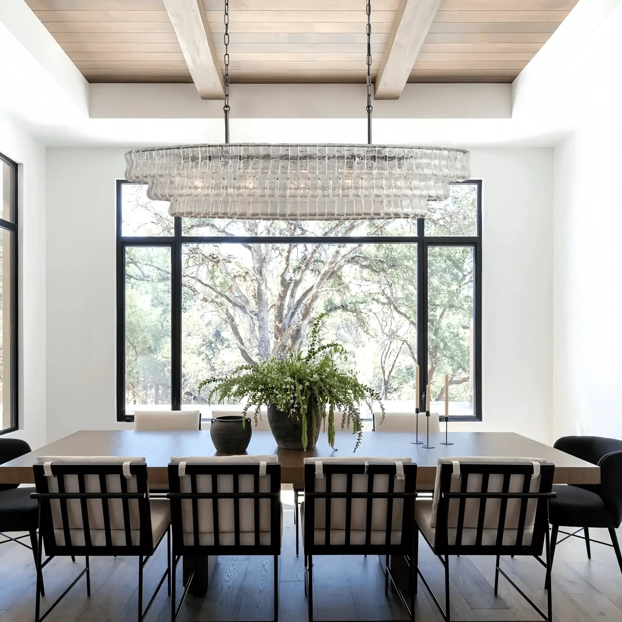 Frosted Oval Glass Chandelier