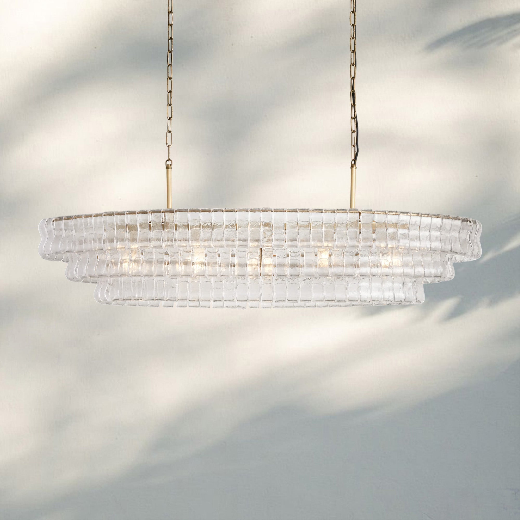 Frosted Oval Glass Chandelier