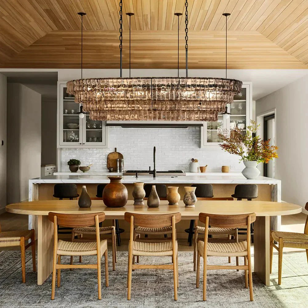 Frosted Oval Glass Chandelier