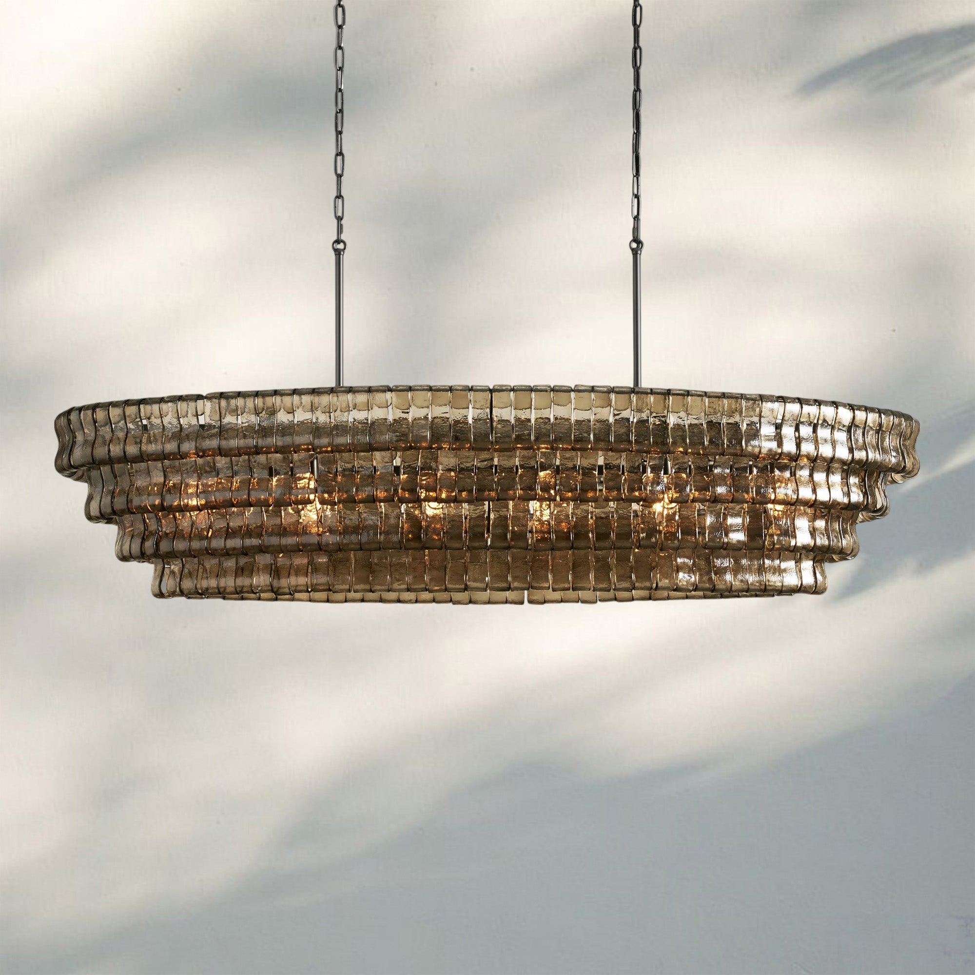 Frosted Oval Glass Chandelier