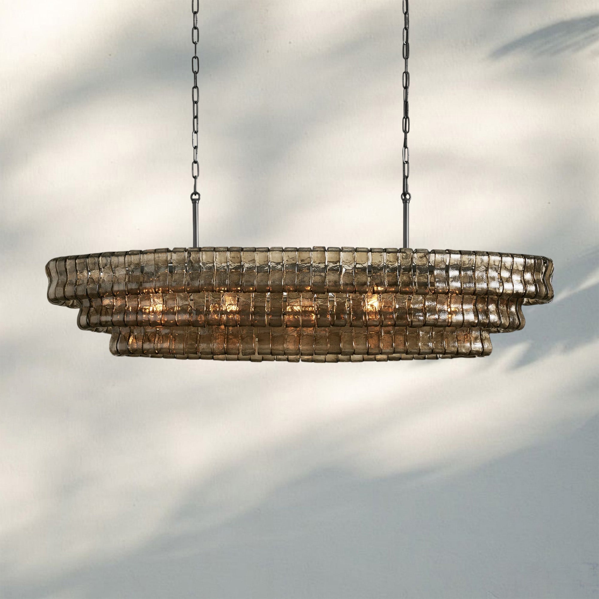 Frosted Oval Glass Chandelier