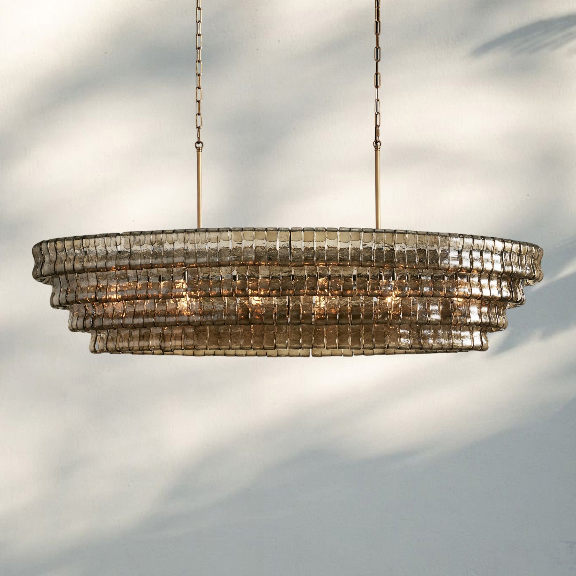 Frosted Oval Glass Chandelier