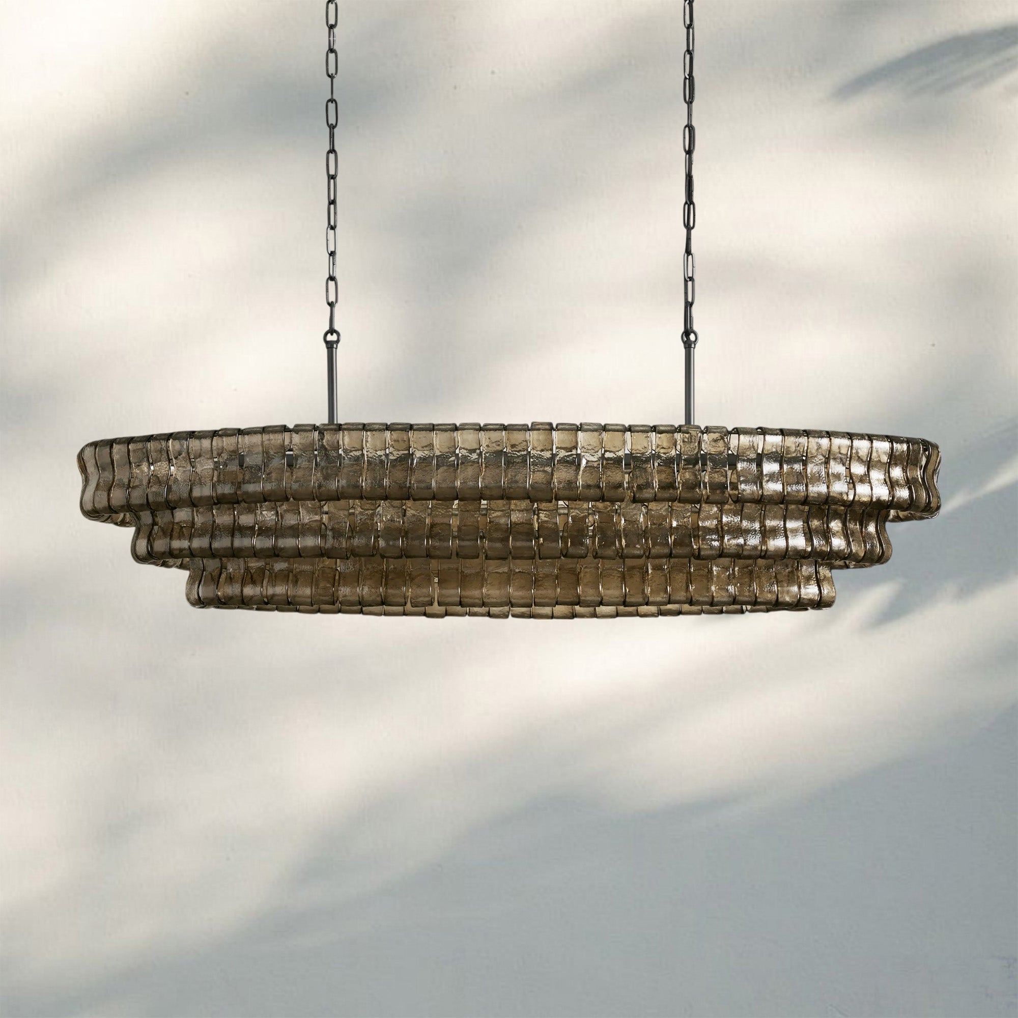 Frosted Oval Glass Chandelier