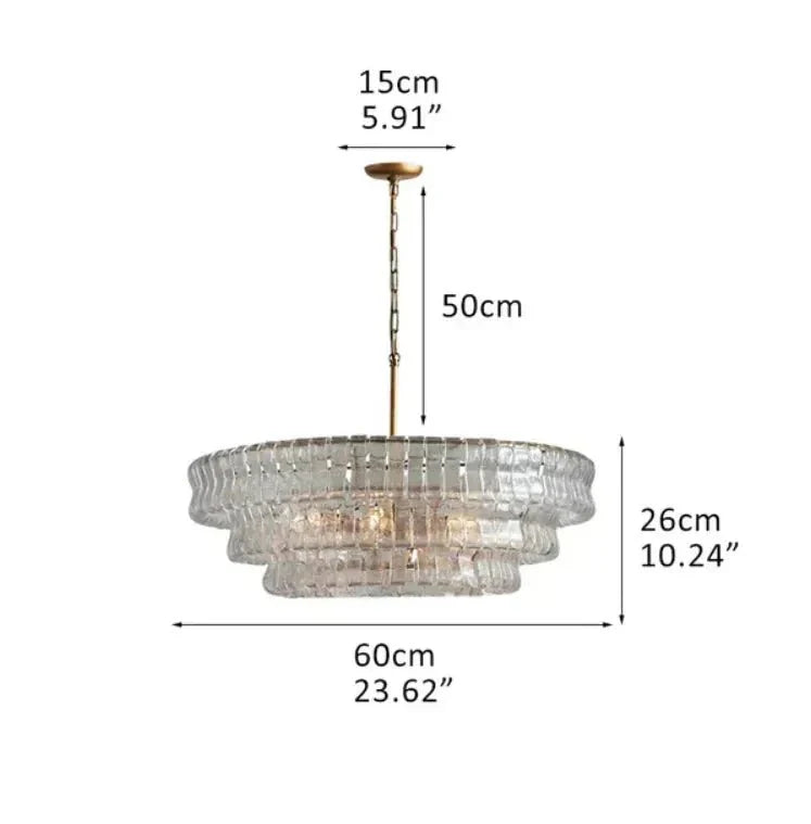 Olive-Green Ghiaccio Glass Chandelier