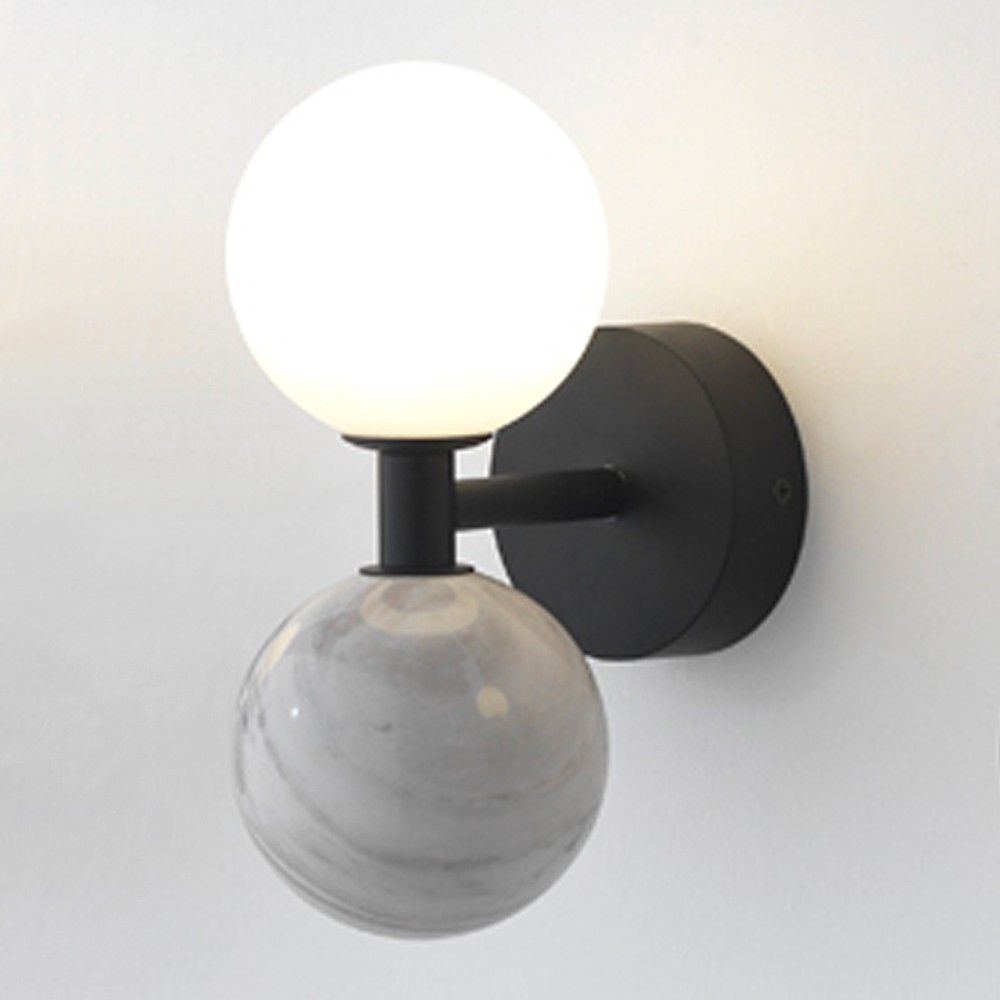 Dalt black and white marble wall lamp