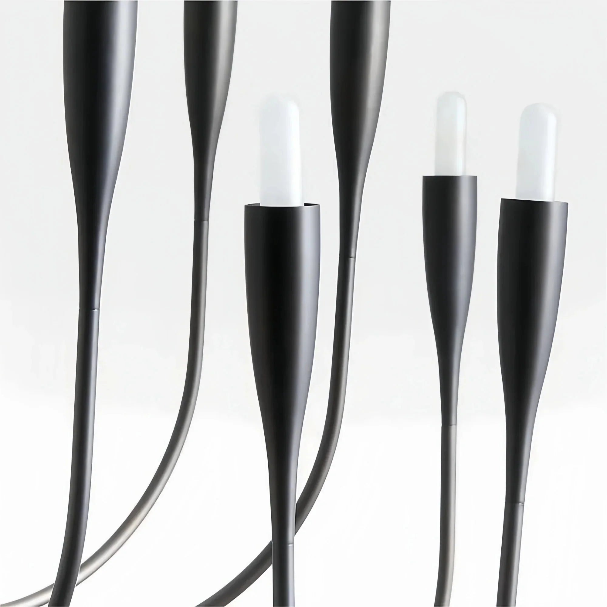 Modern 20-Light Black Curved Arms Chandelier