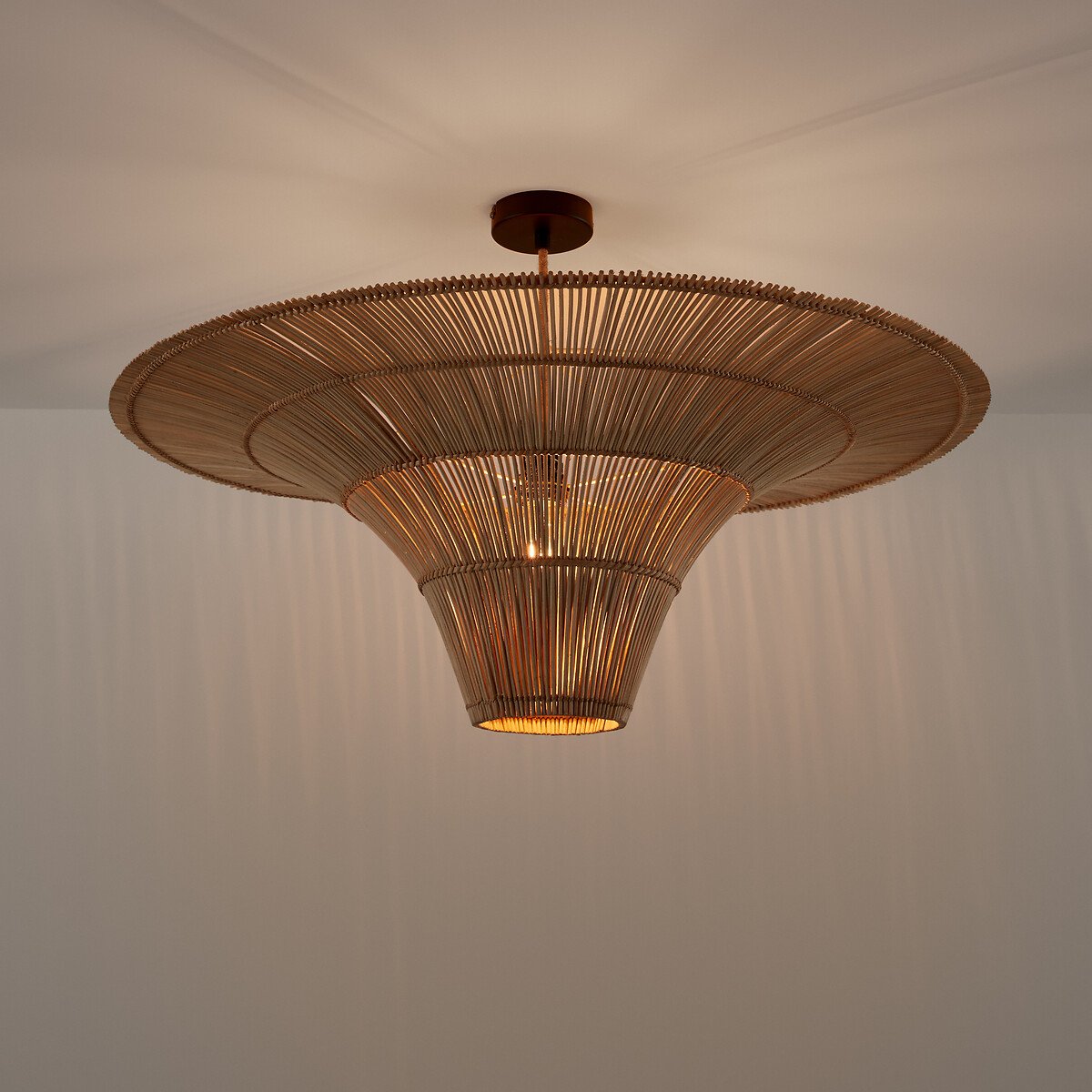 Junita woven lampshade, 80cm,  beige
