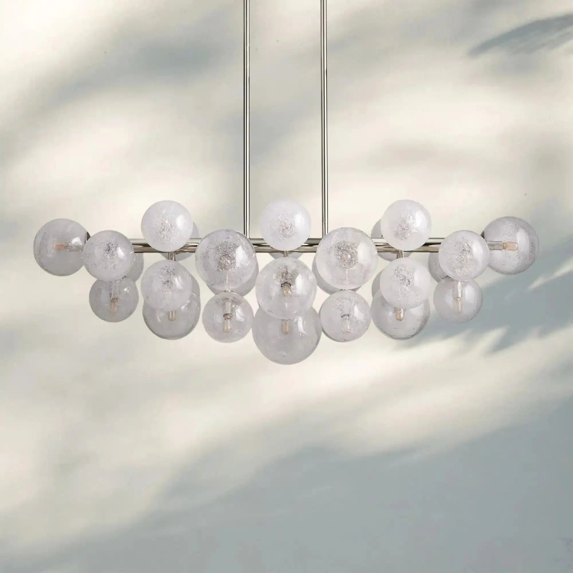 Modern Pink Bubble Glass Chandelier