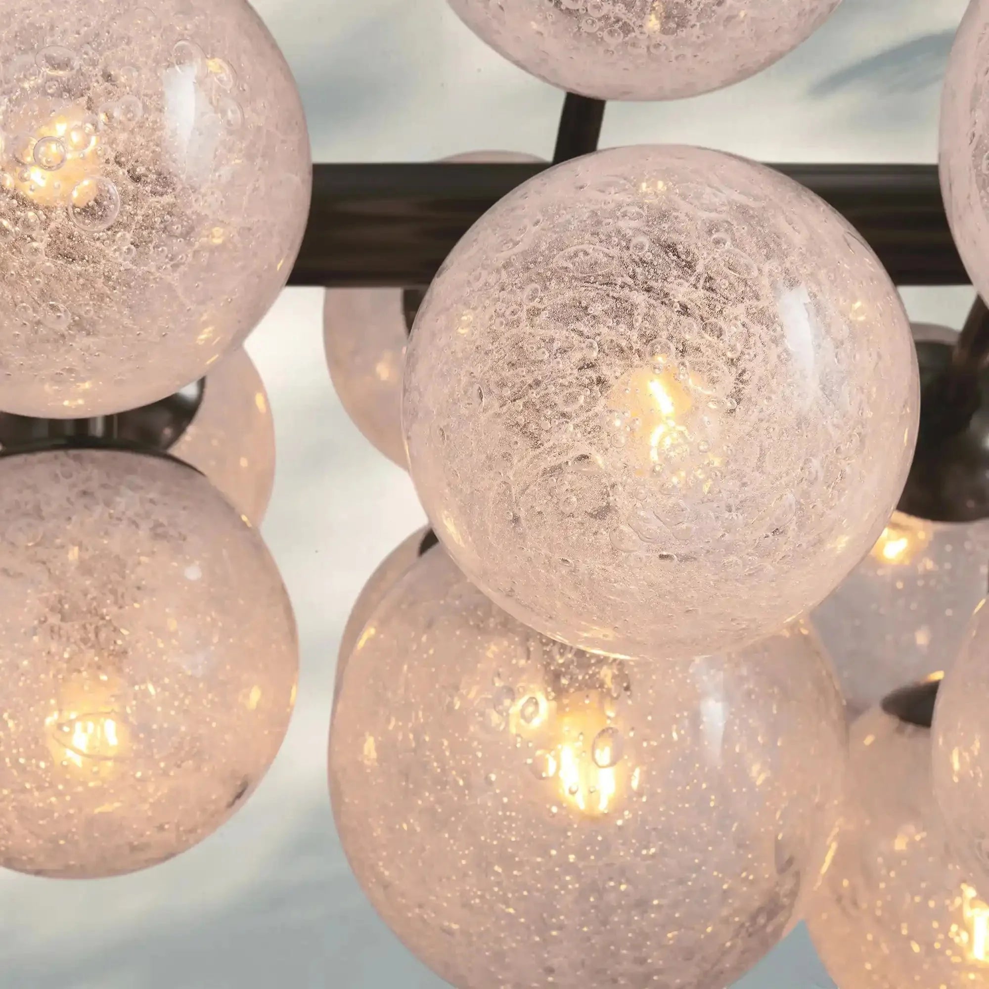 Modern Pink Bubble Glass Chandelier