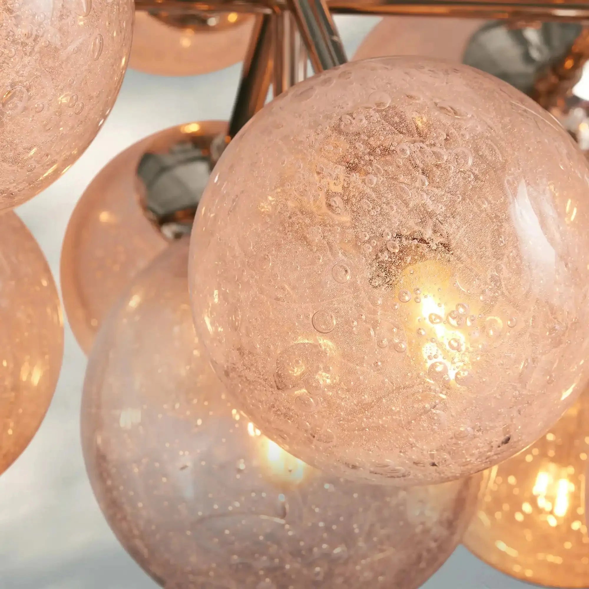 Modern Pink Bubble Glass Chandelier