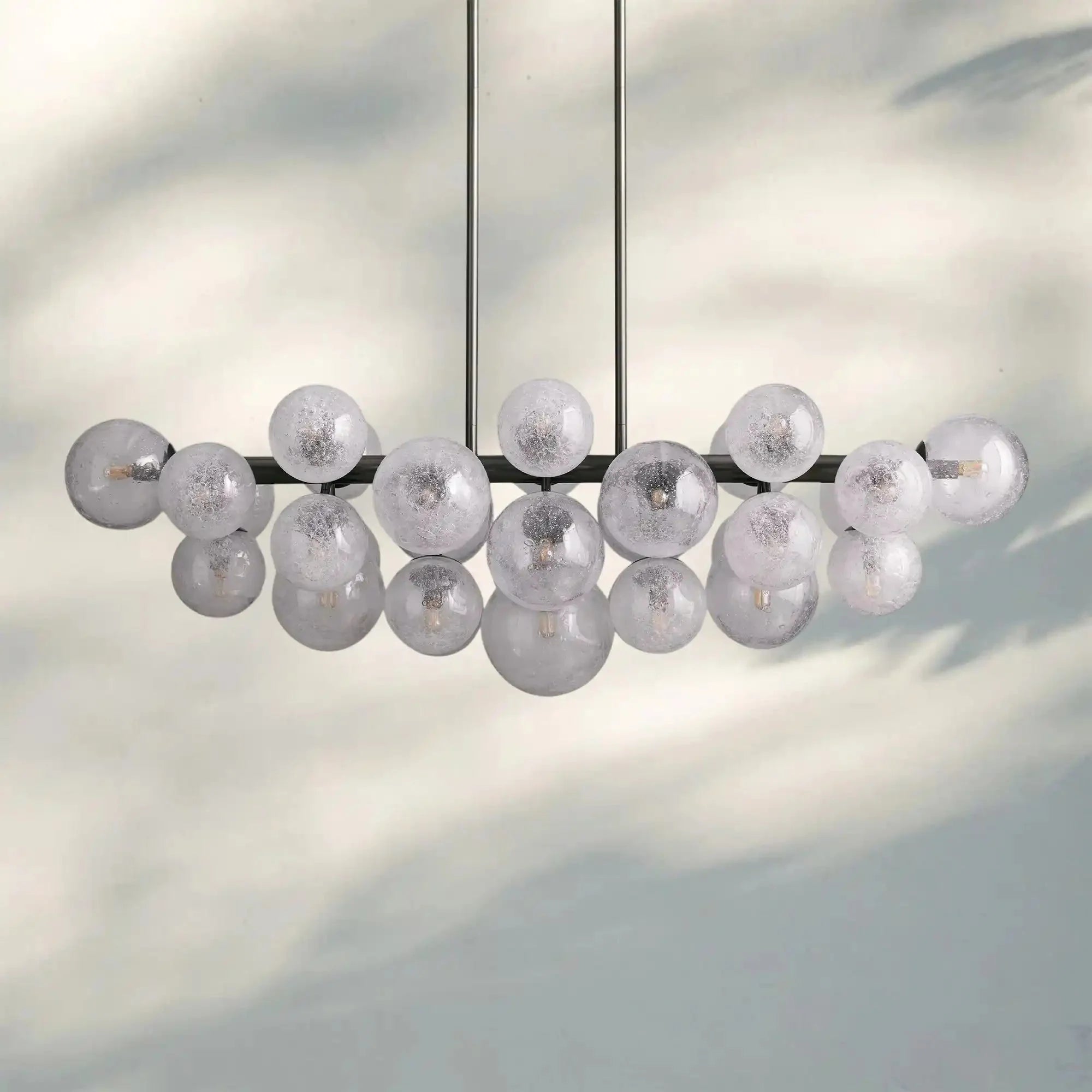 Modern Pink Bubble Glass Chandelier