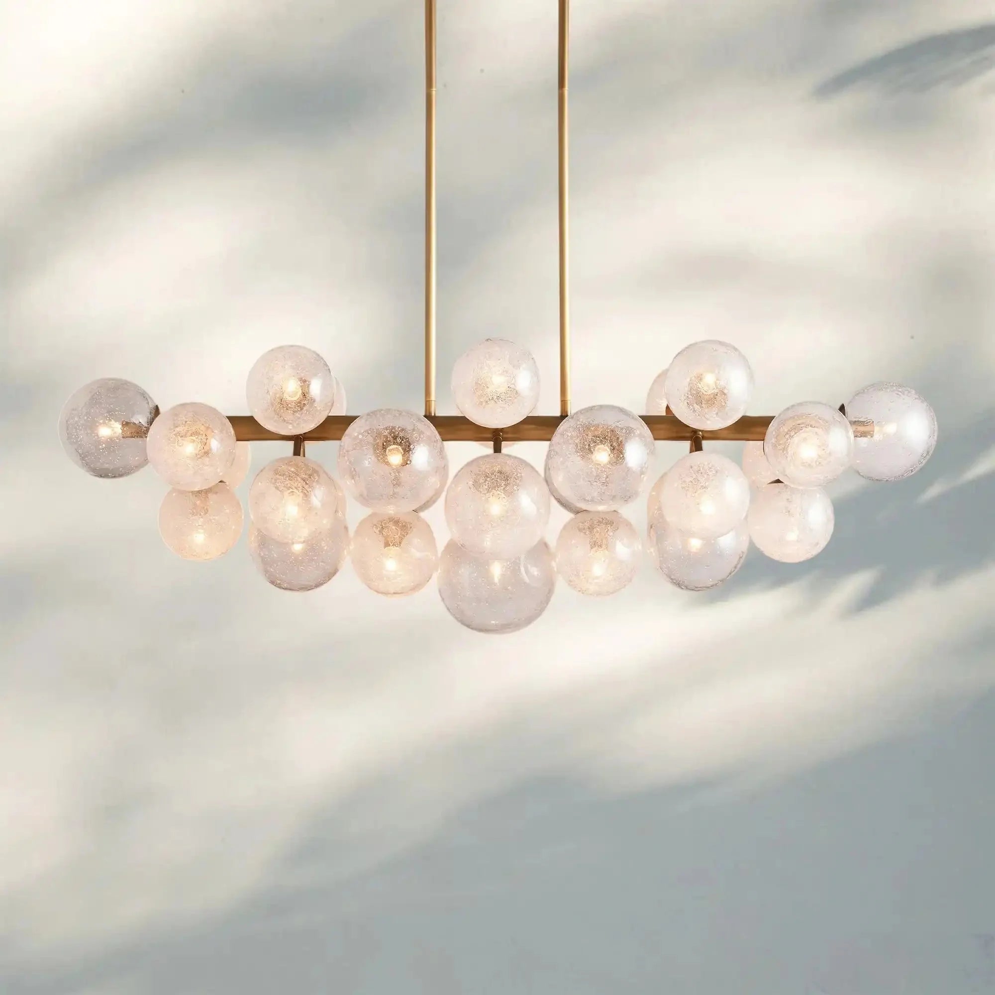 Modern Pink Bubble Glass Chandelier