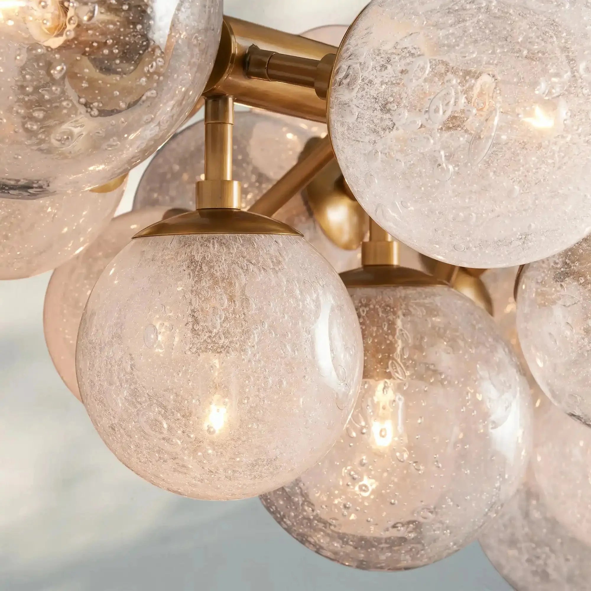 Modern Pink Bubble Glass Chandelier