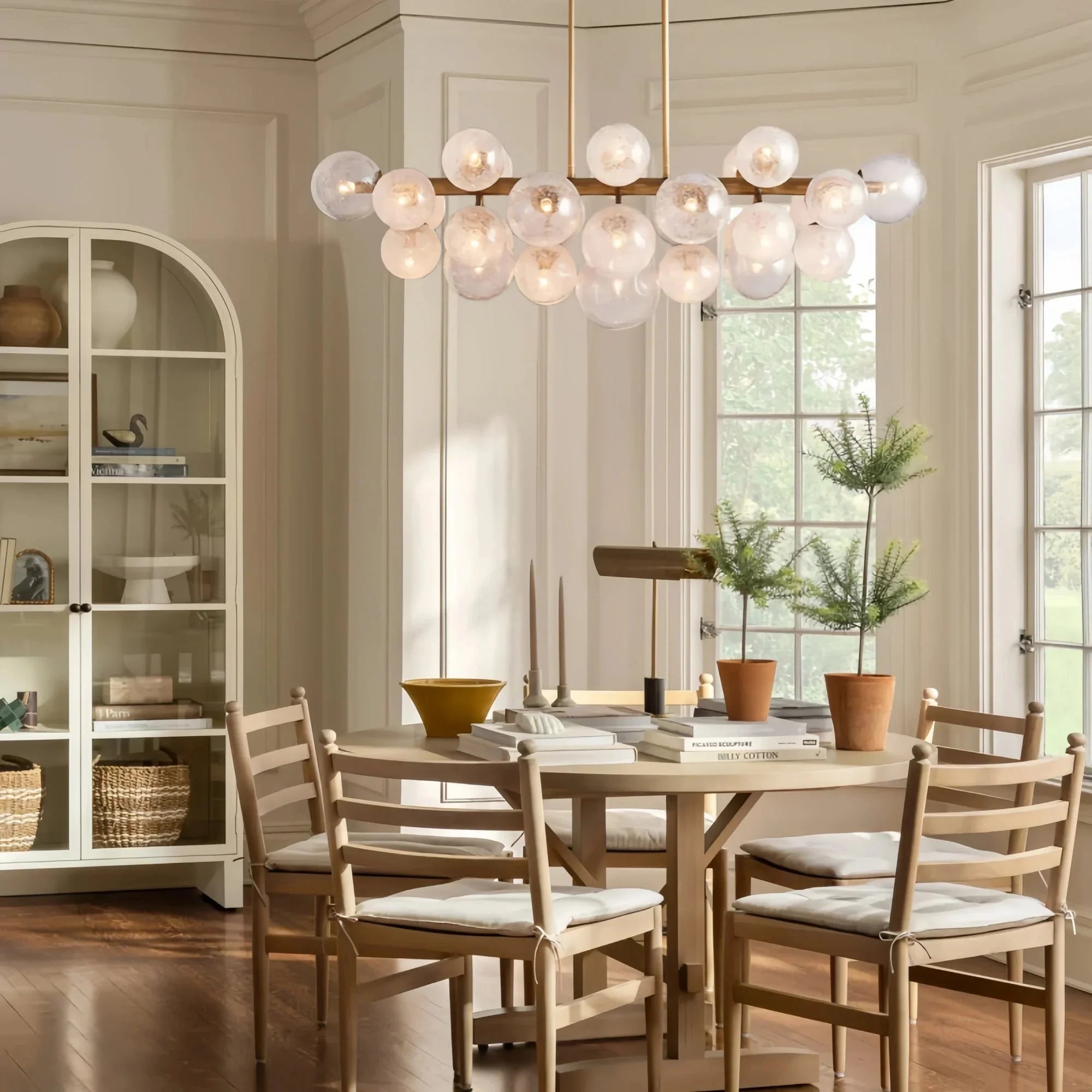 Modern Pink Bubble Glass Chandelier