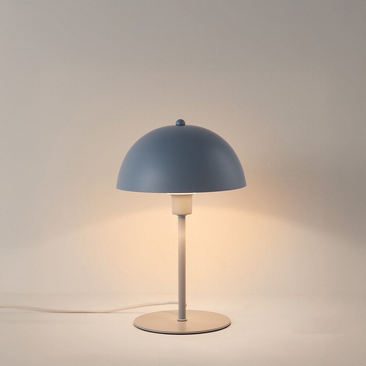 Metal mushroom table lamp, pink/blue/green