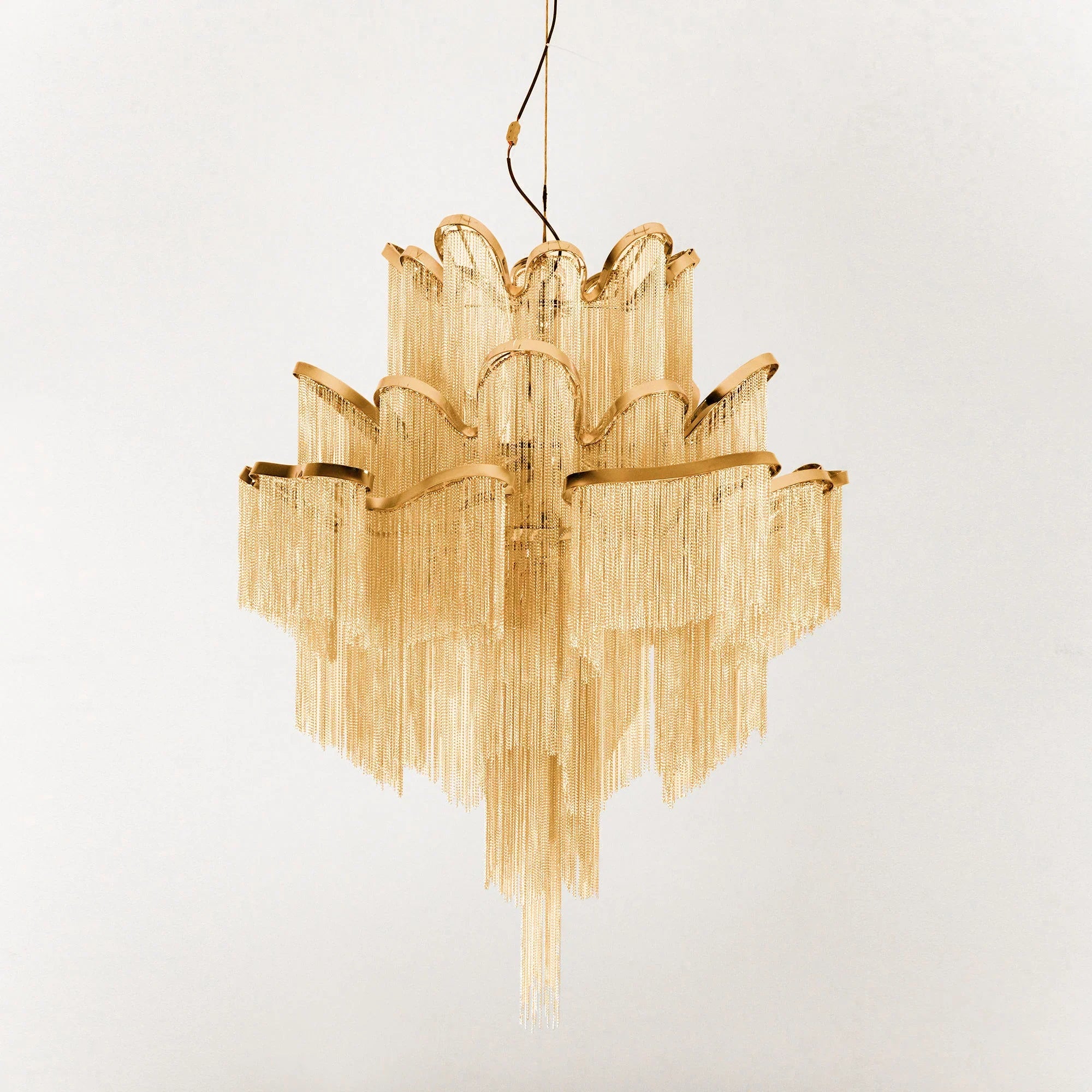 Stainless Steel Long Tassel Chandelier